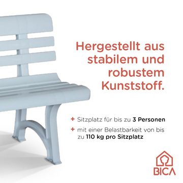 Bica Gartenbank Olimpia weiß Ideal für Garten Sitzbank, Parkbank