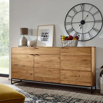 Lomadox Sideboard WELLINGTON-69, 180cm breit, in Wildeiche massiv geölt, B/H/T ca. 180/85/40 cm