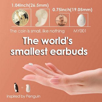 Xmenha Innovative Mini In-Ear-Kopfhörer (Klarer Klang und zuverlässige Verbindung dank hochwertiger Bluetooth-Technologie., Komfortable Miniaturdesign mit Geräuschunterdrückung kraftvollem Sound)