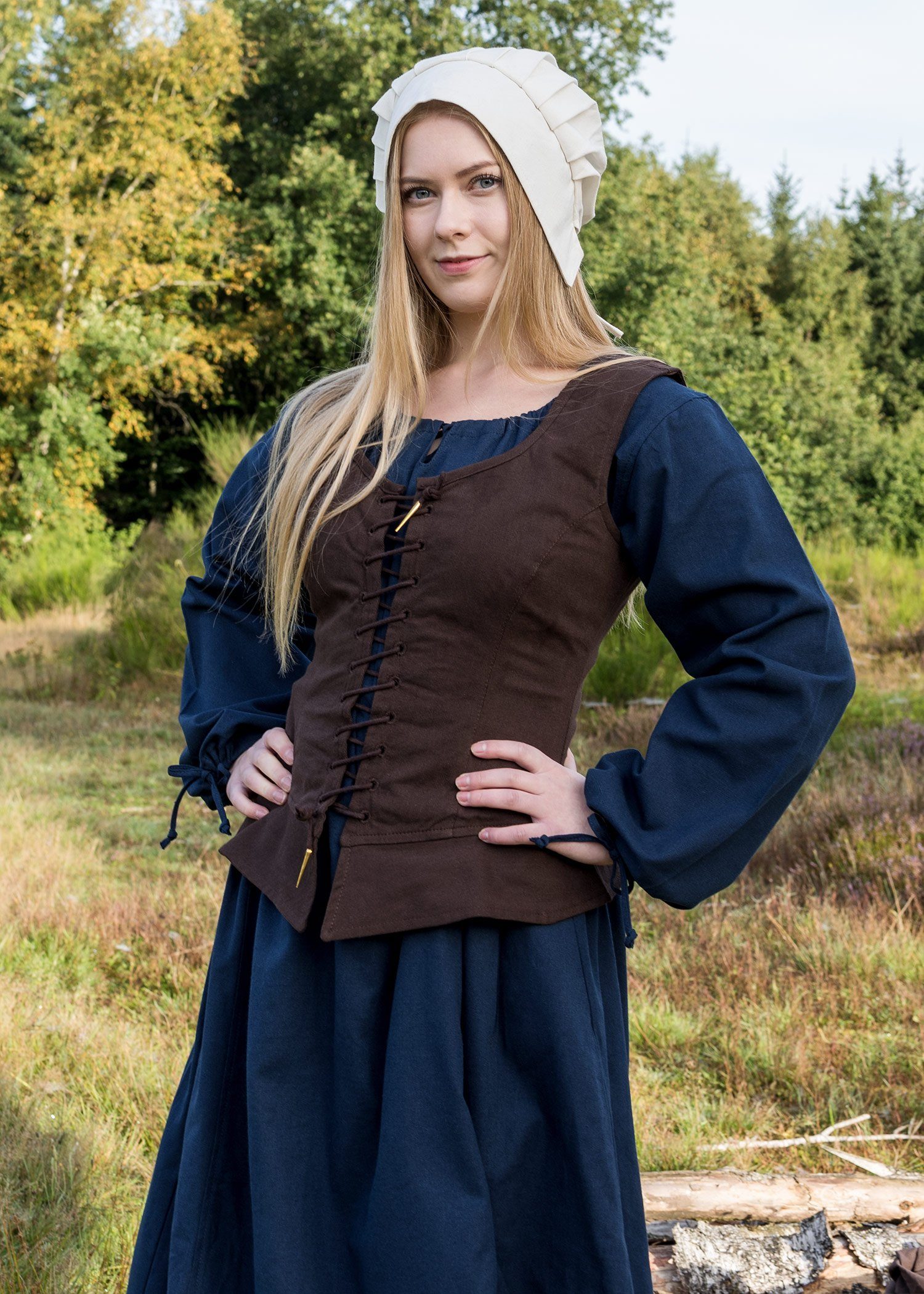 Battle Merchant Ritter-Kostüm Mittelalterliche Korsage / Miederweste Tilda, braun