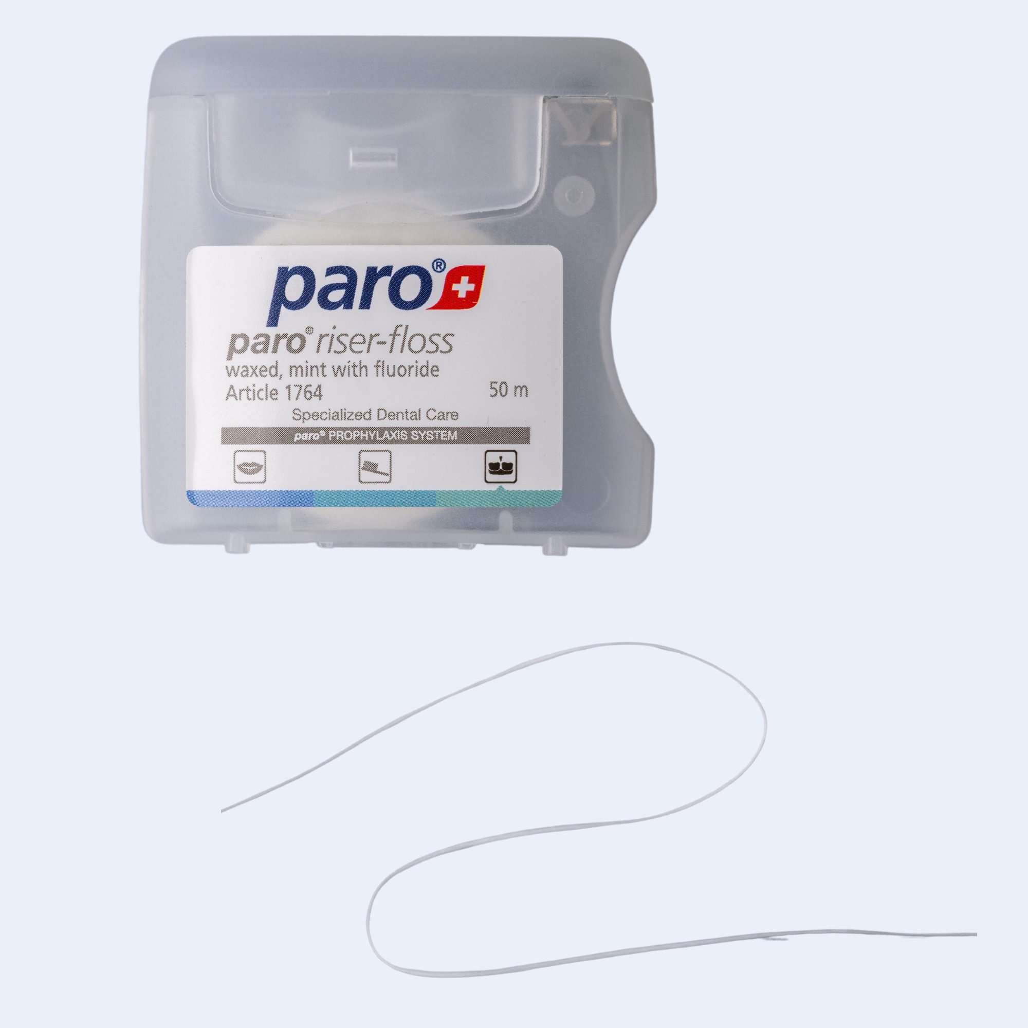 paro Zahnseide riser-floss Zahnseide gewachst & fluoridiert, Mint, 50 m, (1-St)