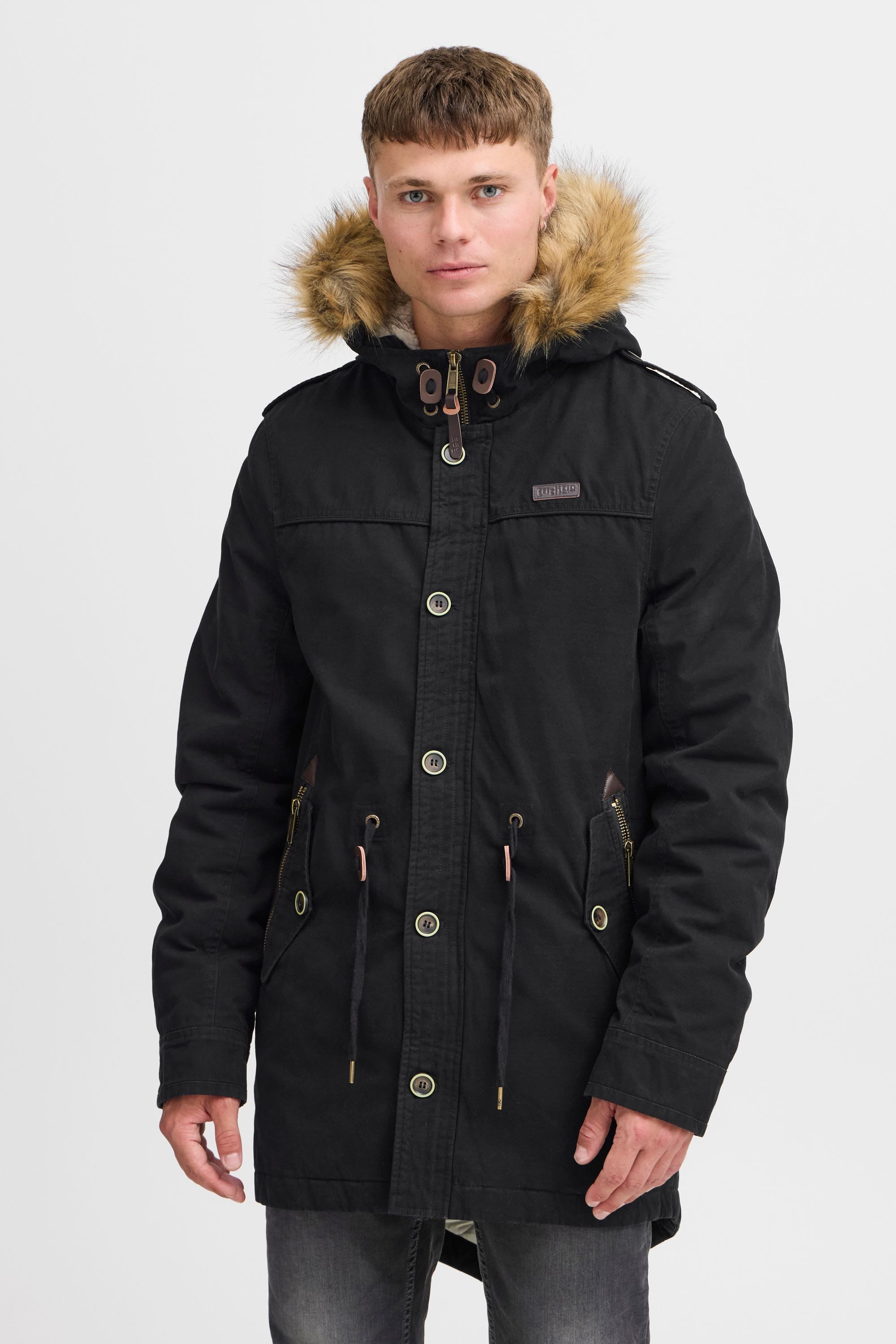 Indicode Parka IDPulsoor Winterjacke mit abnehmbarem Kunstfellkragen günstig online kaufen