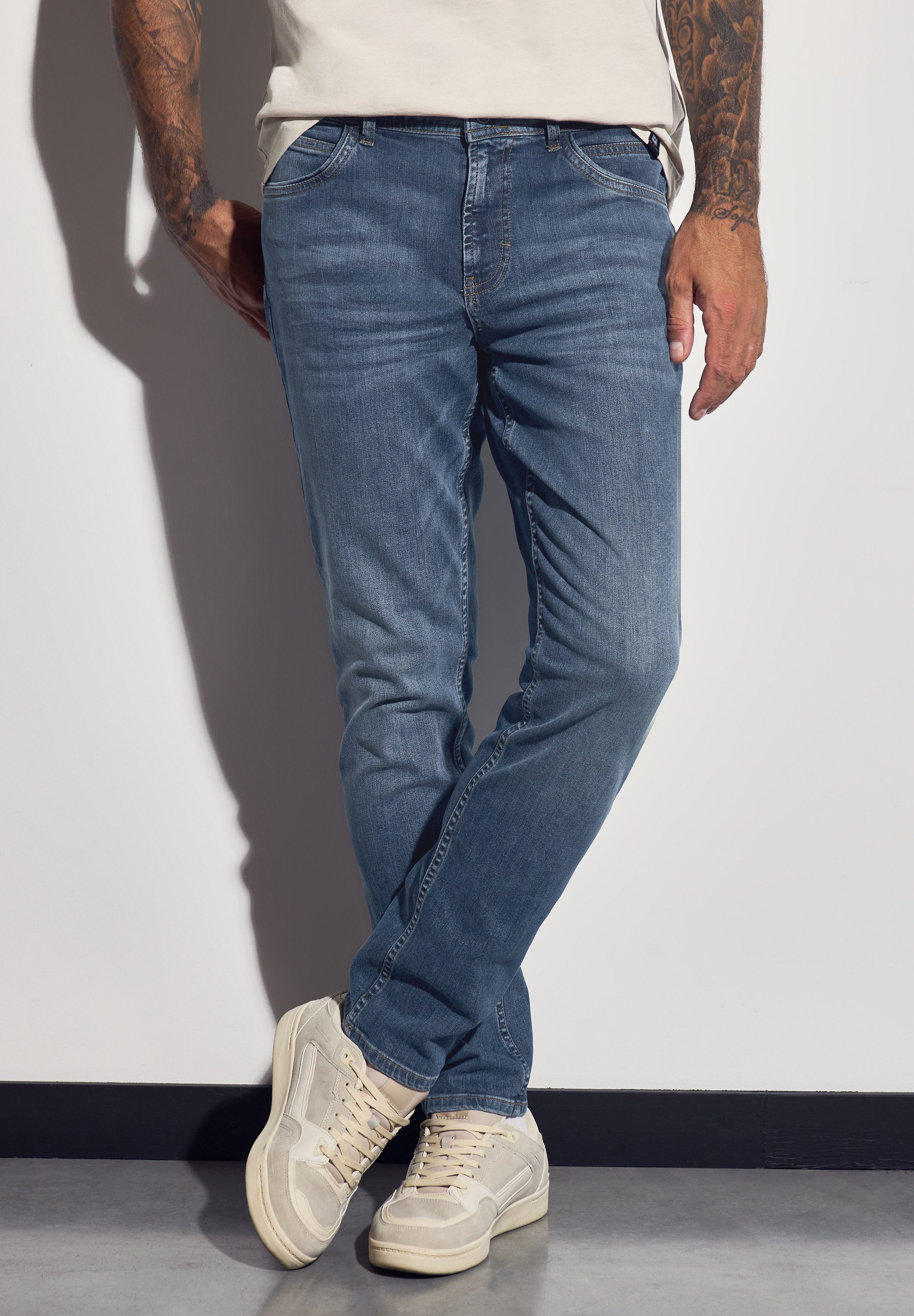 STREET ONE MEN Regular-fit-Jeans aus Baumwolle günstig online kaufen