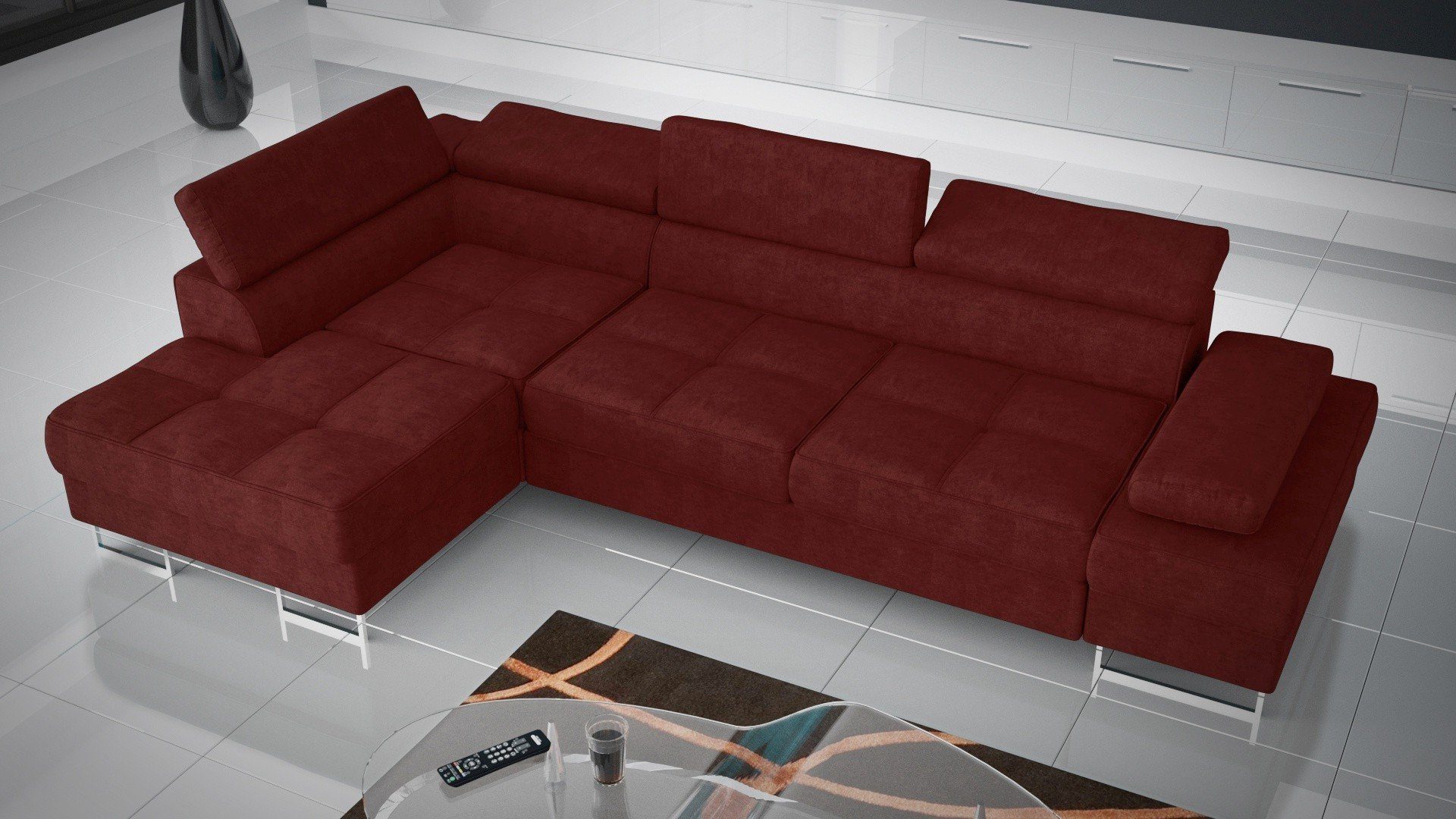 Möbel für Dich Ecksofa Galaxy mit Bettkasten, und Mini, Stoff- mit Schlaffunktion mit Farbauswahl