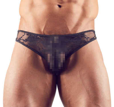 Svenjoyment Underwear Slip »Herren-Slip transparent mit Spitze - schwarz«