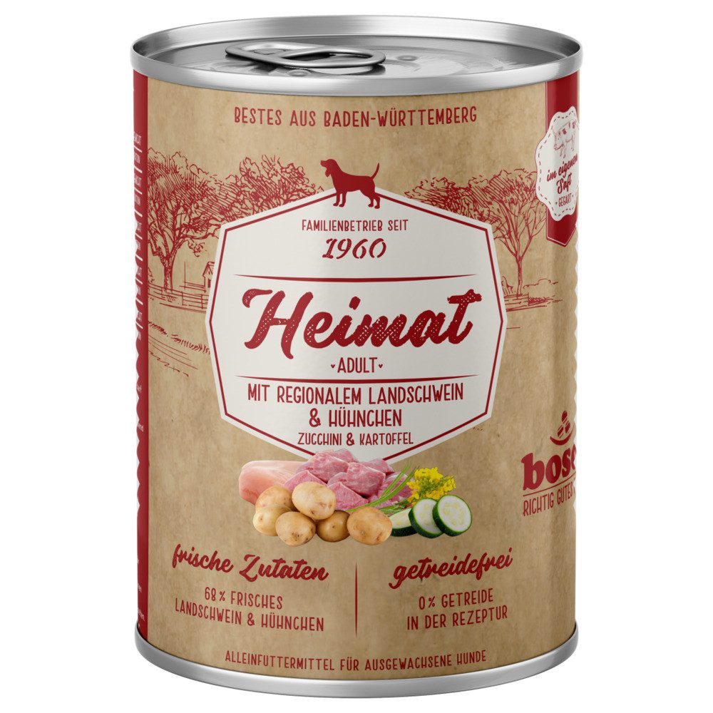 Bosch Petfood Heimat Adult mit regionalem Landschwein & Hühnchen 400 g - 12 Stück, für: Hund