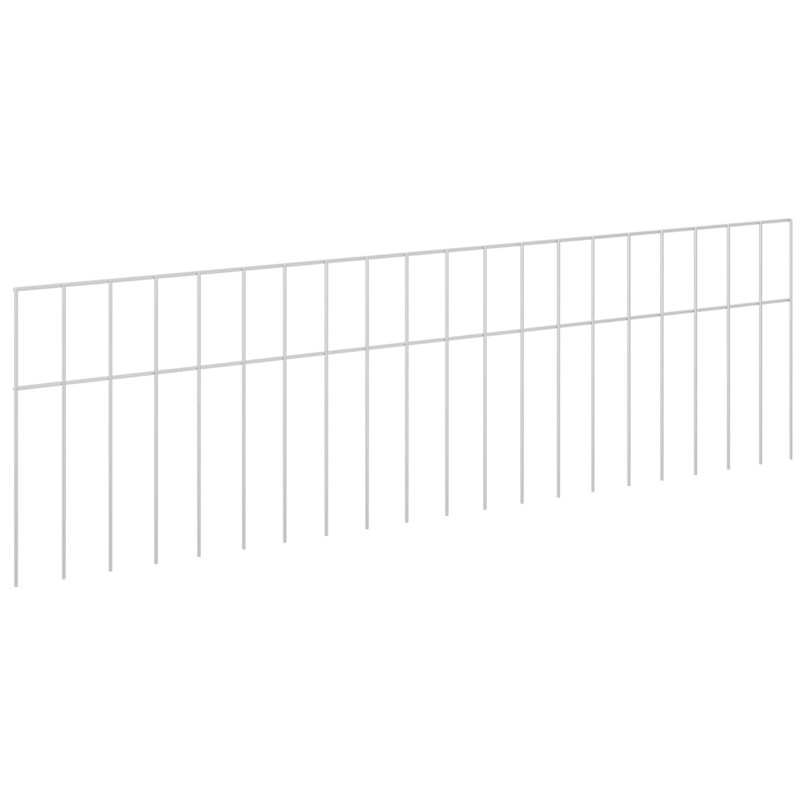 vidaXL Gartenzaun Gartenzaun-Paneel 48 stk. 100 x 30 cm Verzinkter Stahl Silber, (48-St)
