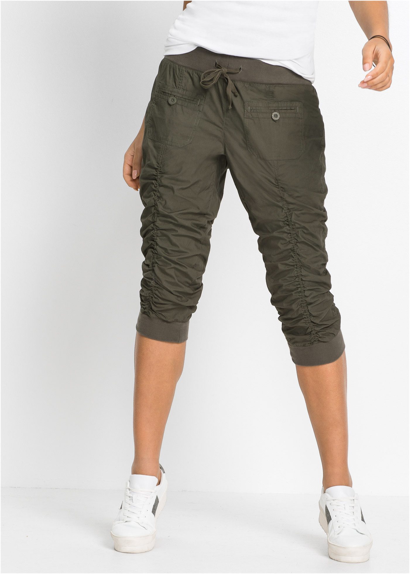 bonprix 3/4-Hose aus Baumwolle, mit elastischen Rippbündchen, Regular Fit