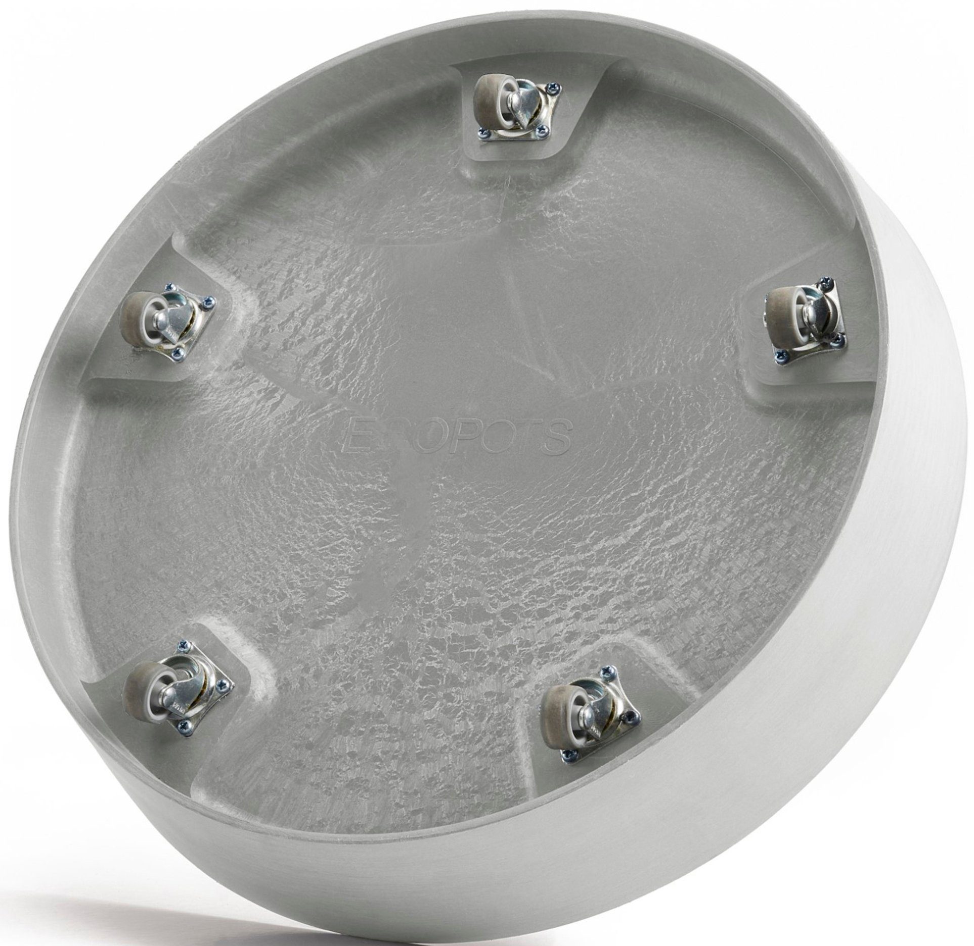 ECOPOTS Topfuntersetzer mit Rollen 60 Weißgrau, Zubehör für Ecopots Pflanzgefäße, für innen und außen: frostsicher, bruchsicher und lichtbeständig