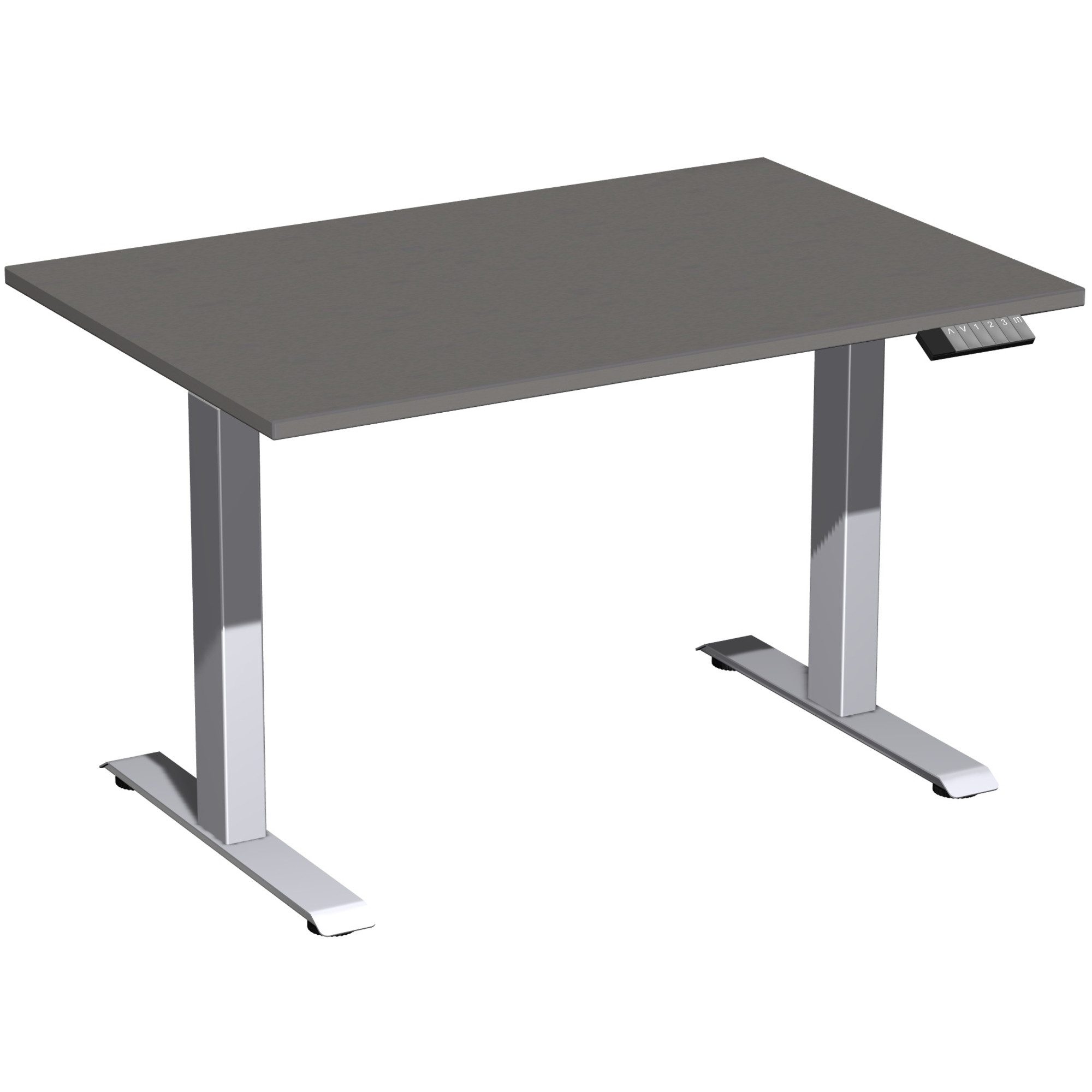 geramöbel Schreibtisch Tisch Elevate Basic 1200x800x730-1230mm silber/onyx