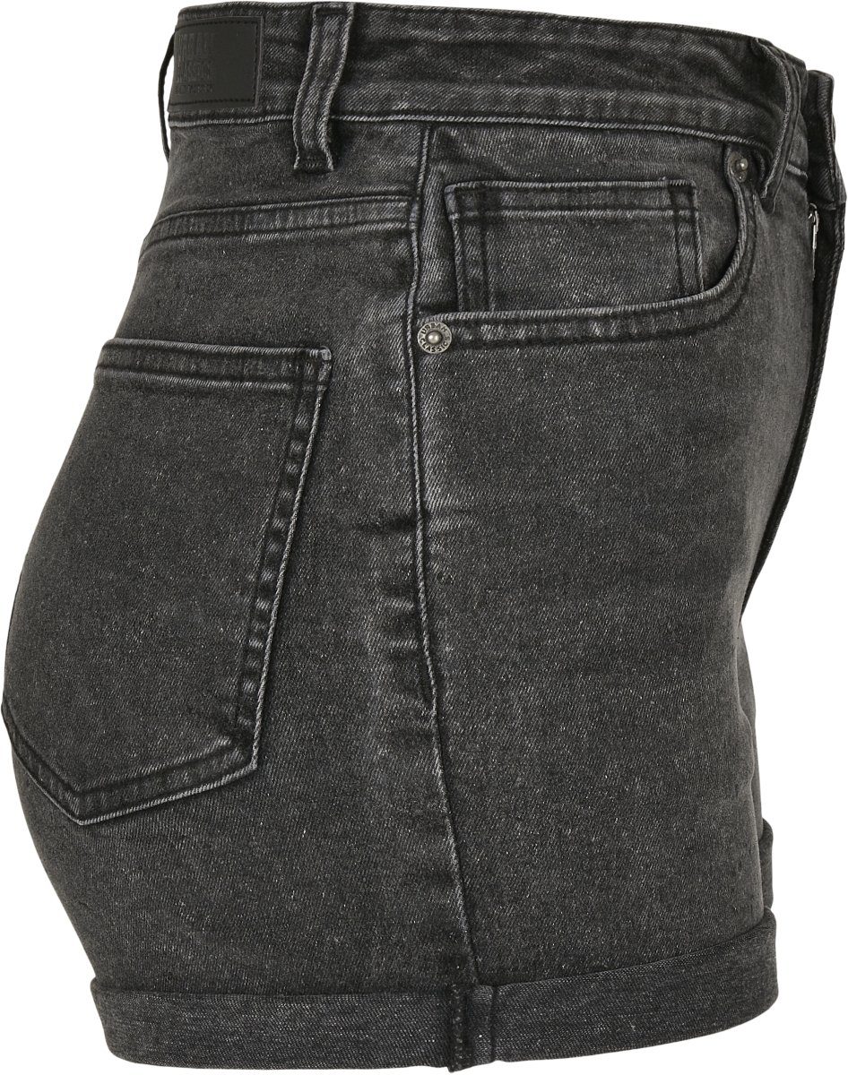 URBAN CLASSICS Stoffhose Damen Ladies stone washed 5 Shorts Pocket black (1-tlg)