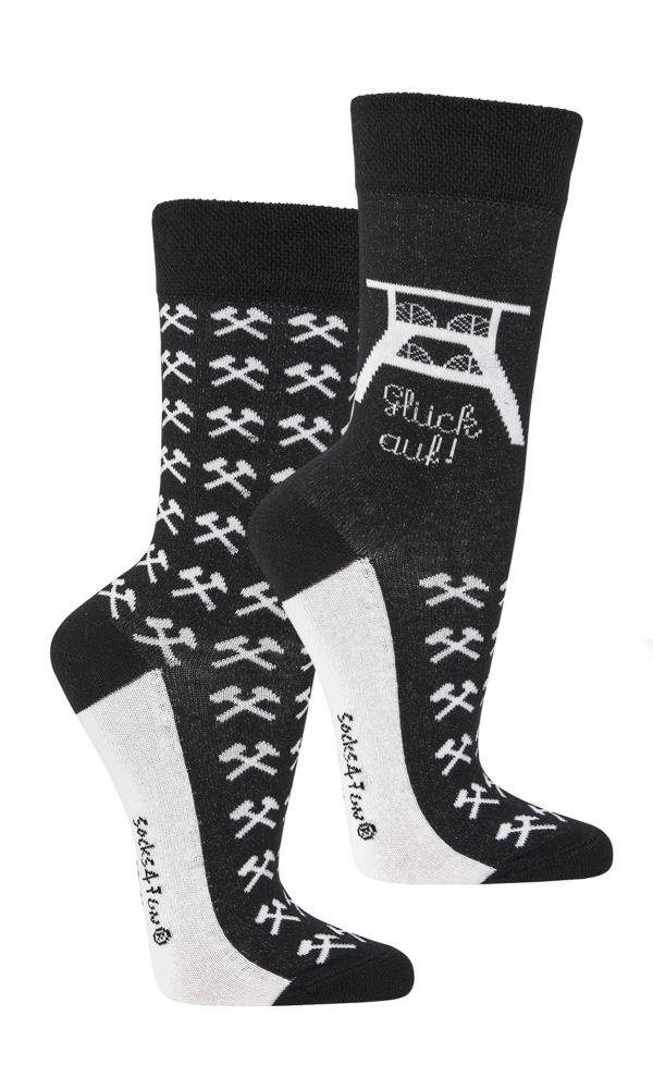 FussFreunde Freizeitsocken 2 Paar Fun Socken, Spaß mit Socken, über 70 Motive, ANTI-LOCH-GARANTIE Ruhrpott