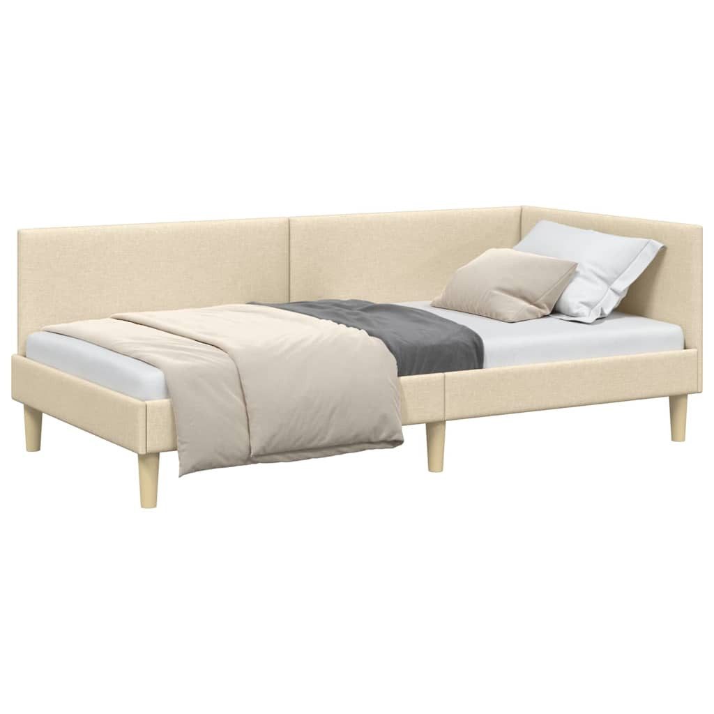 vidaXL Bett Eckbettgestell Creme 90 x günstig online kaufen