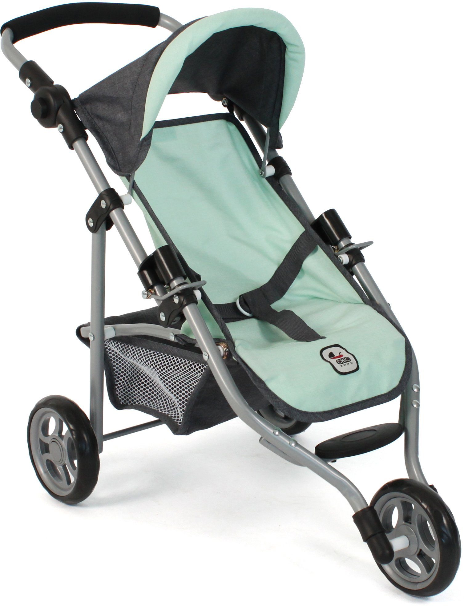 CHIC2000 Puppenbuggy Jogging-Buggy Lola, Grau-Mint, mit klappbarem Verdeck