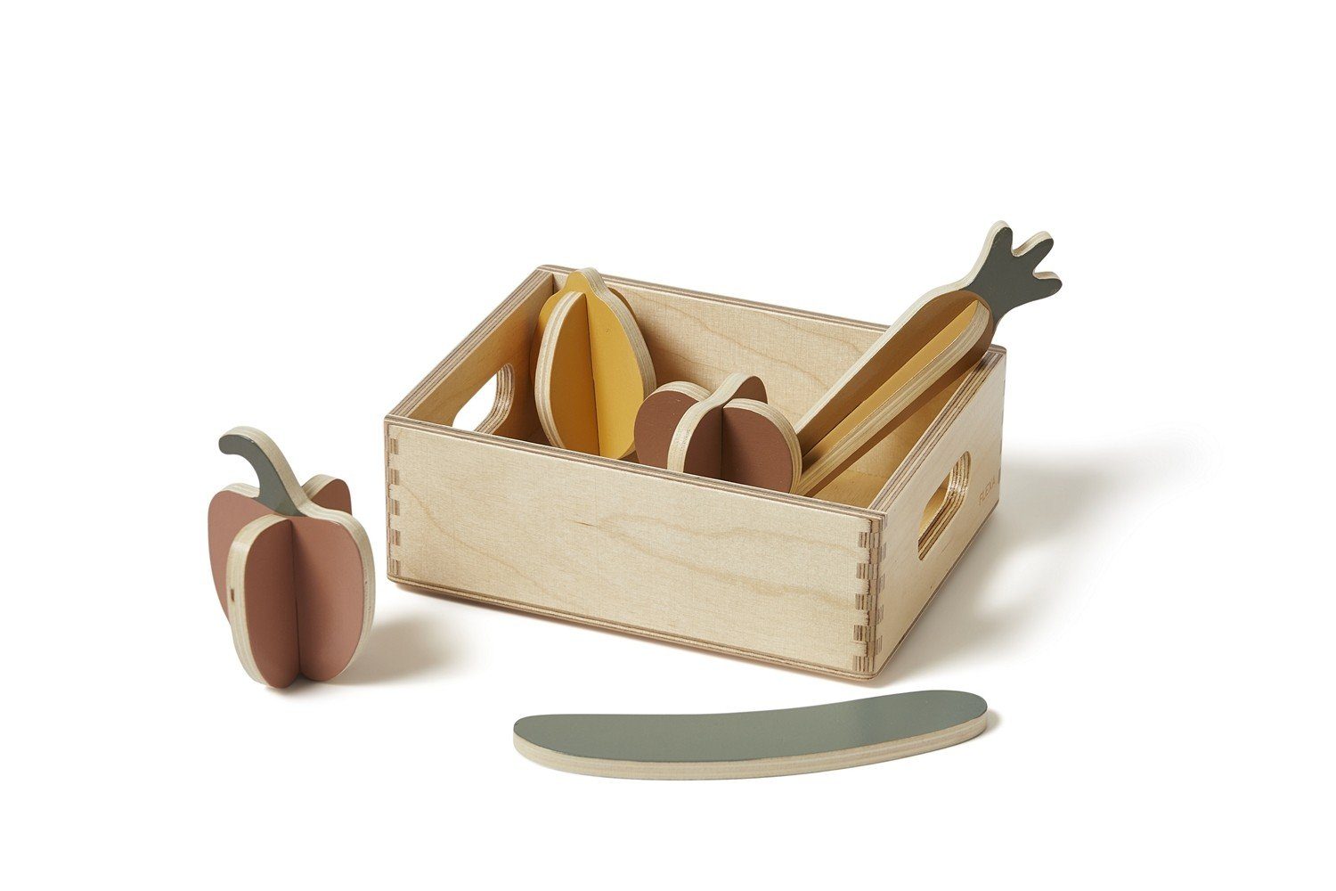 Flexa Kaufladensortiment Gemüseset in Holzkiste, (Komplett-Set, Komplett-Set)