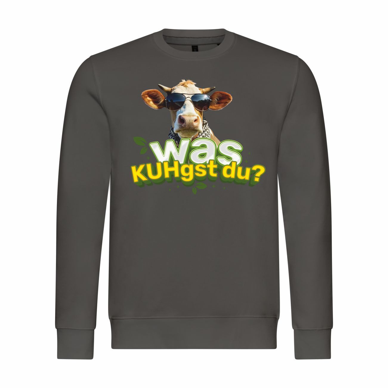 Rundhalspullover Herren Pullover Was KUHgst du