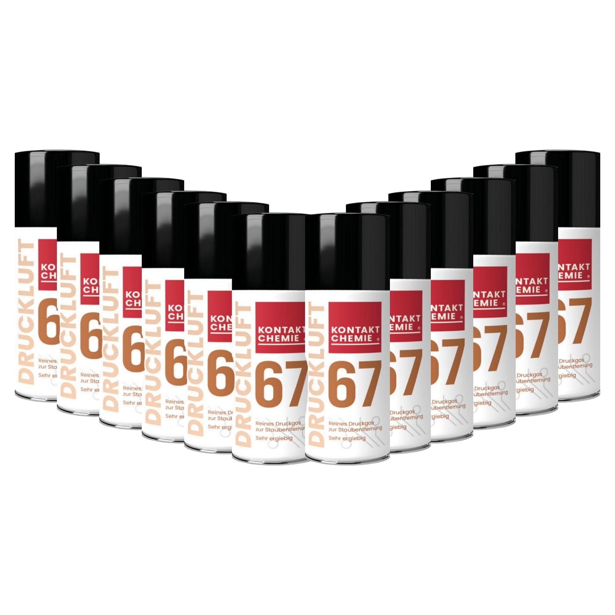 KONTAKT CHEMIE 12 Stück Druckgas-Reiniger, DRUCKLUFT 67, je 100ml Druckluftreiniger