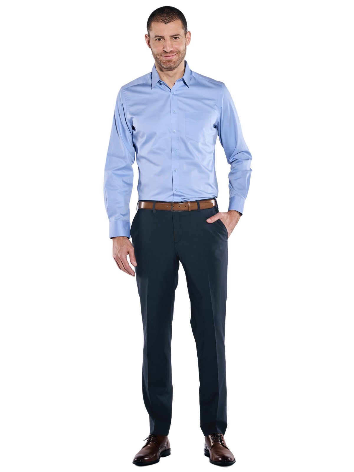 Engbers Anzughose Herren Anzughose Slim Fit "My Favorite", Saphirblau