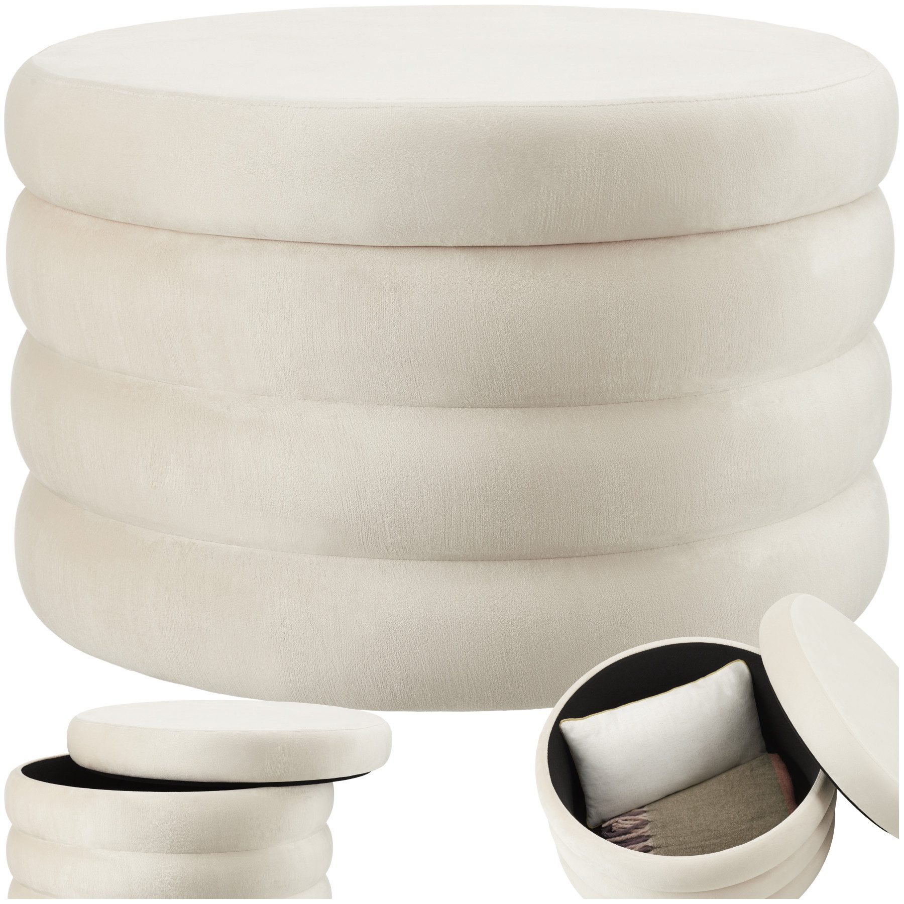 Sitzhocker Schminkhocker Altu XL, gepolstert, Stauraum