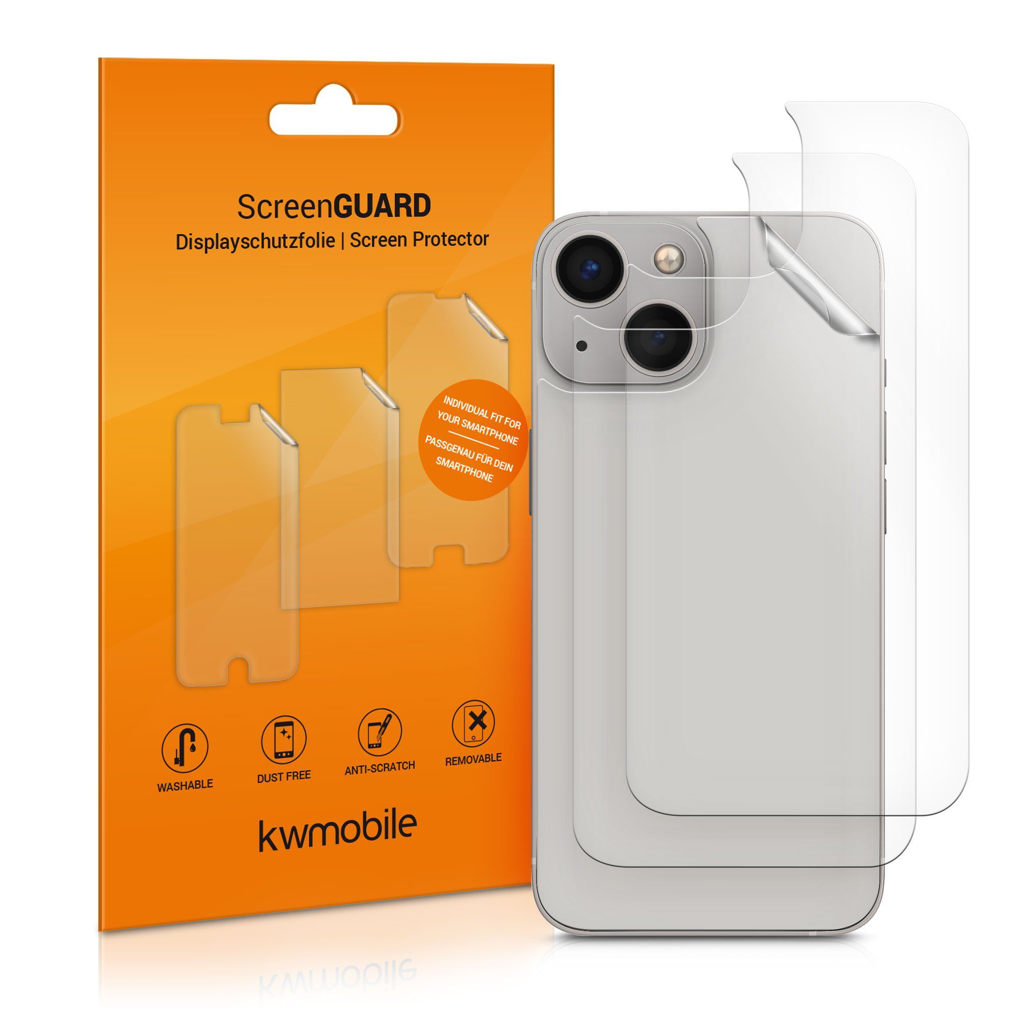 kwmobile Schutzfolie Backcover Smartphone Handyfolie transparent, Backcover  Smartphone Handyfolie transparent