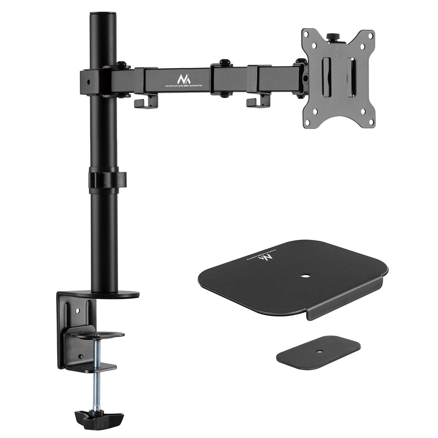 Maclean Monitor-Halterung MC-883 + MC-929, (bis 32,00 Zoll, Verstellbare LCD-Monitorhalterung 17-32 Pad)