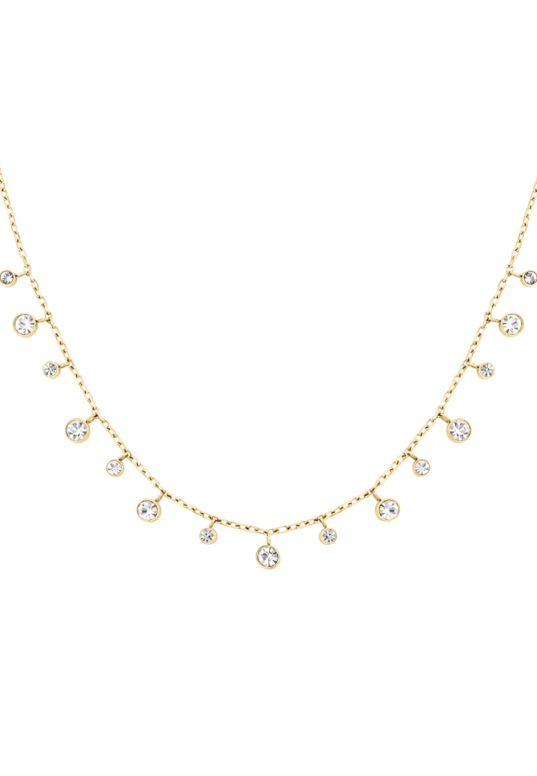 ROSEFIELD Edelstahlkette ROSEFIELD Dangling Crystals Necklace Hängende Kristall-Halskette Goldf