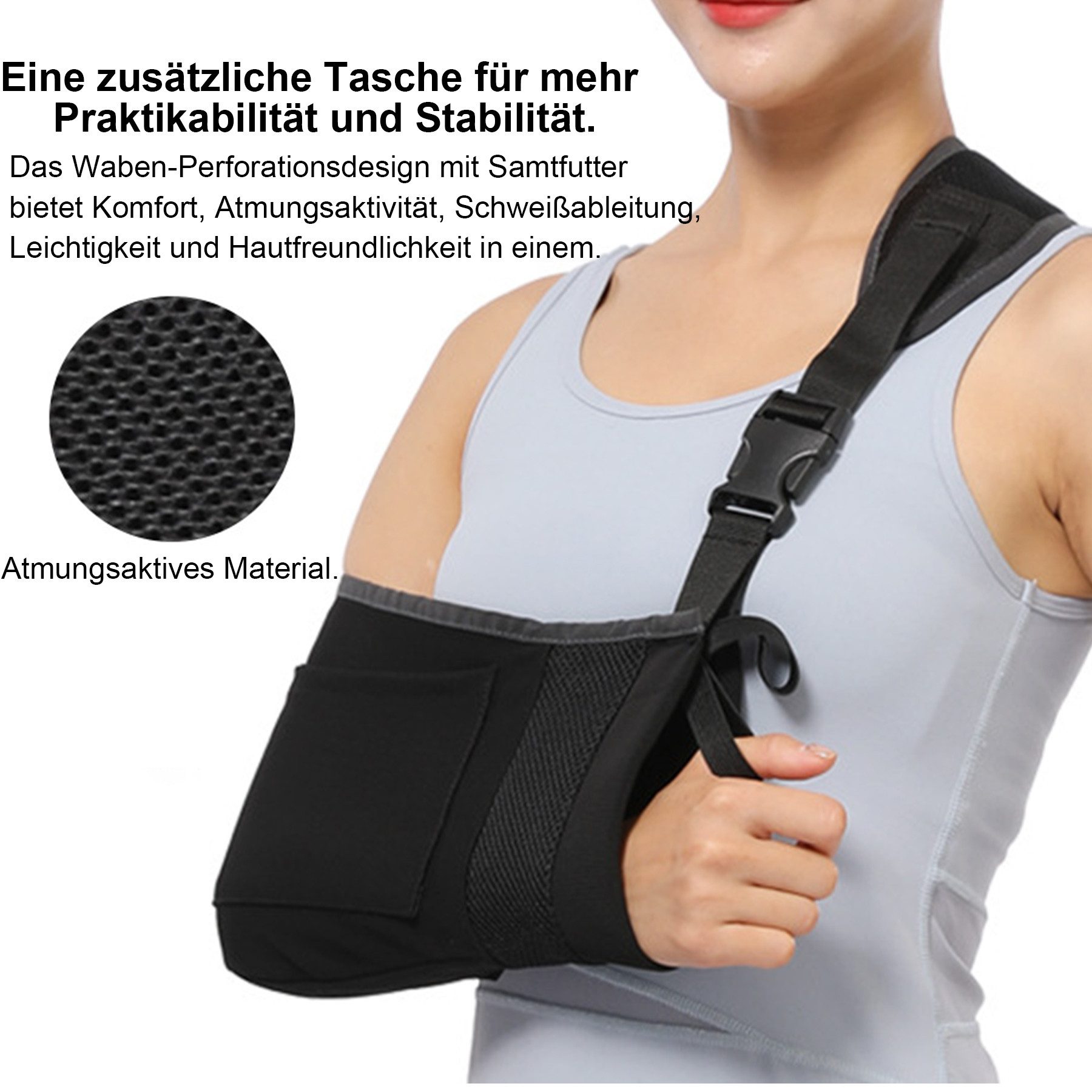 Mutig Armbandage Armschlinge,Armbinde,Armschlinge Schulter Rechts Links, Armschiene (ellenbogenbandage,Arm Bandage, Schulter Bandagen, tennisarm bandage,ellenbogen bandage,golfarm bandage,arm bandage), für Erwachsener,Herren,Damen, Arm,Schulter mit Anti-Rotations Gurt