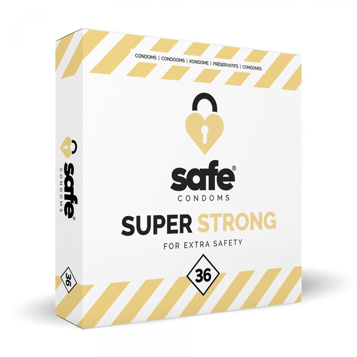 Safe Kondome 36er Pack Super Strong Verhütung Sex Condoms mit Vanille Duft Packung, 36 St., 36er Pack, Extra Stark
