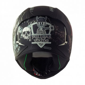 Broken Head Motorradhelm Broken Head Fullgas Viking Integralhelm V2 Pro SET + Blau Verspiegeltes Visier (Mit Blau Verspiegeltem Visier), Für echte Wikinger!