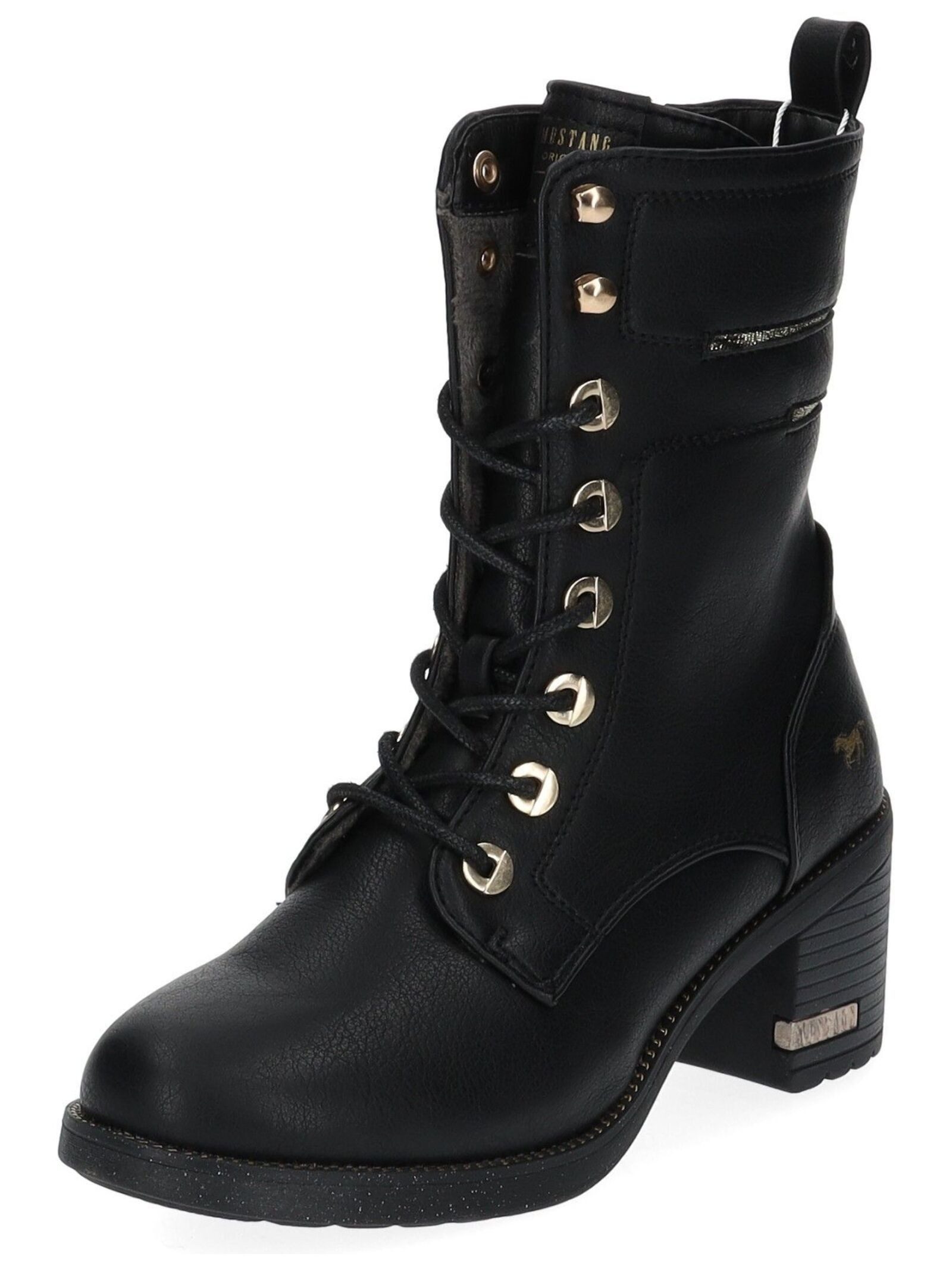 MUSTANG Stiefelette Lederimitat Schnürstiefelette