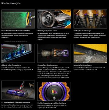 DYSON Akku-Hand-und Stielstaubsauger V15 Detect Absolute Akkustaubsauger, Beutellos, Kabelloser Akkuhandstaubsauger Sauger Autostaubsauger Akkuhandsauger