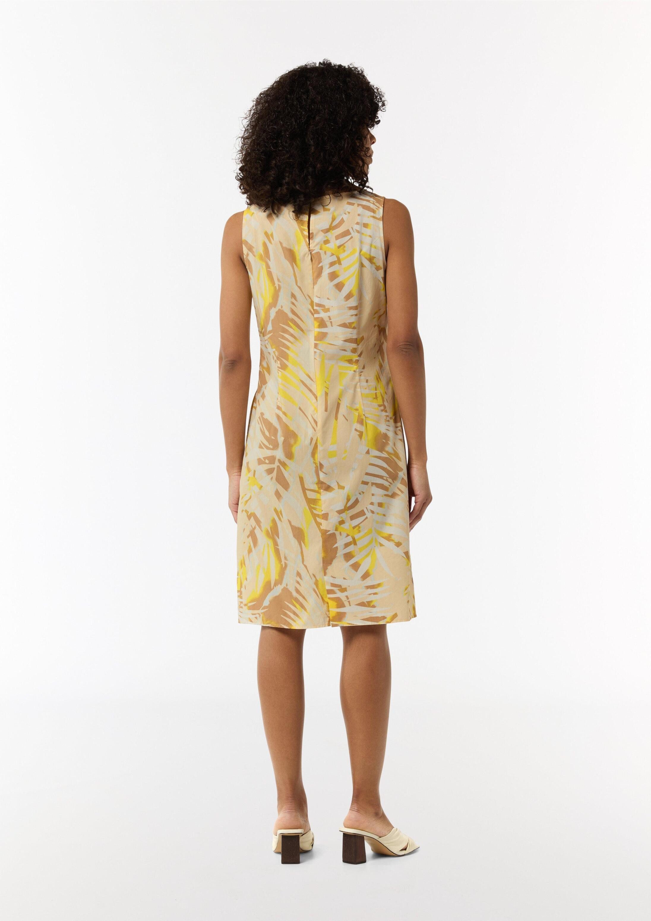 comma Minikleid Kleid Gemustertes Baumwollkleid im Relaxed Fit