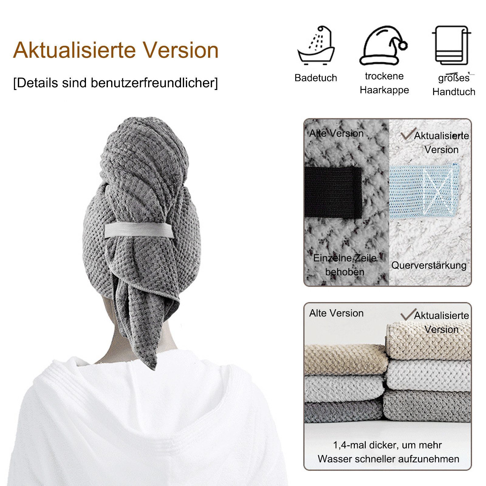 MODFU Turban-Handtuch Haartuch Haarhandtuch Kopf Turban günstig online kaufen