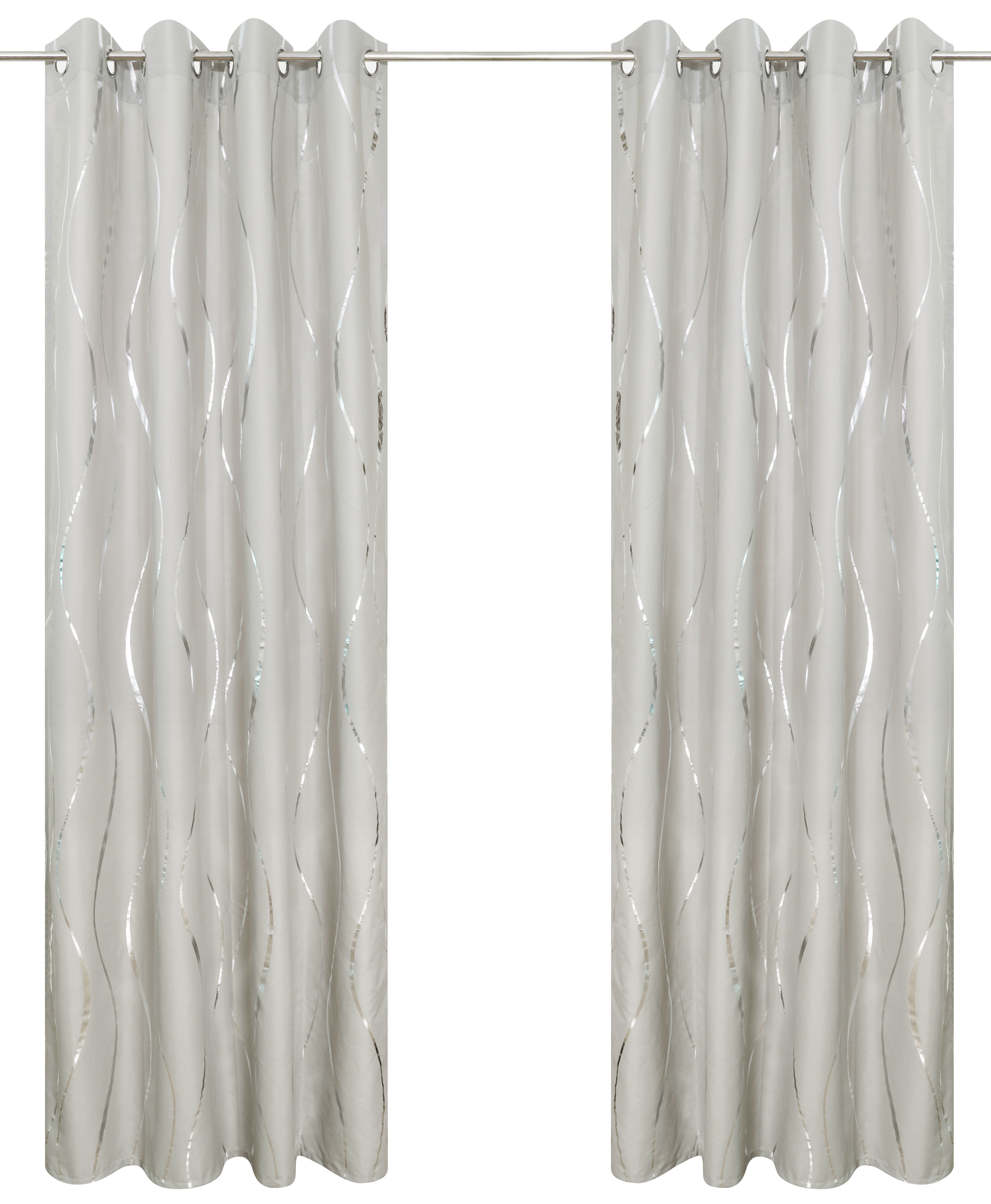 OTTO home Gardine Quinnton (2 St), Ösen, halbtransparent, Polyester, Metallic-Akzente, Gardine, mittelleichter Stoff, halbtransparent