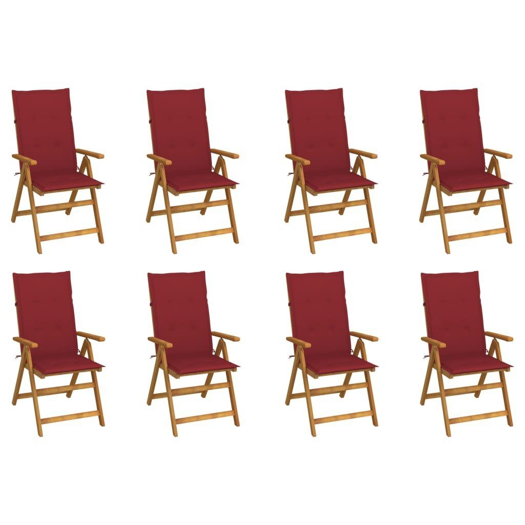 Gartenstühle mit Stk. furnicato Gartenstuhl 8 Klappbare Akazie Kissen Massivholz