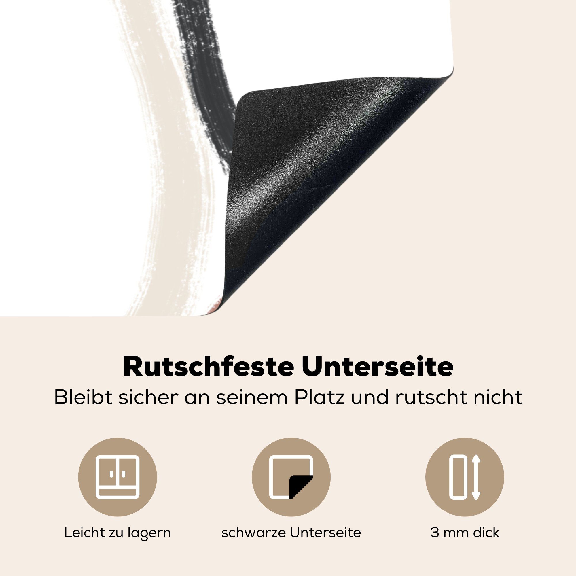 - die Schutz Minimalismus Vinyl, Induktionskochfeld Muster, Ceranfeldabdeckung tlg), 81x52 Herdblende-/Abdeckplatte Formen cm, Pastell (1 Geometrische für - MuchoWow - küche,