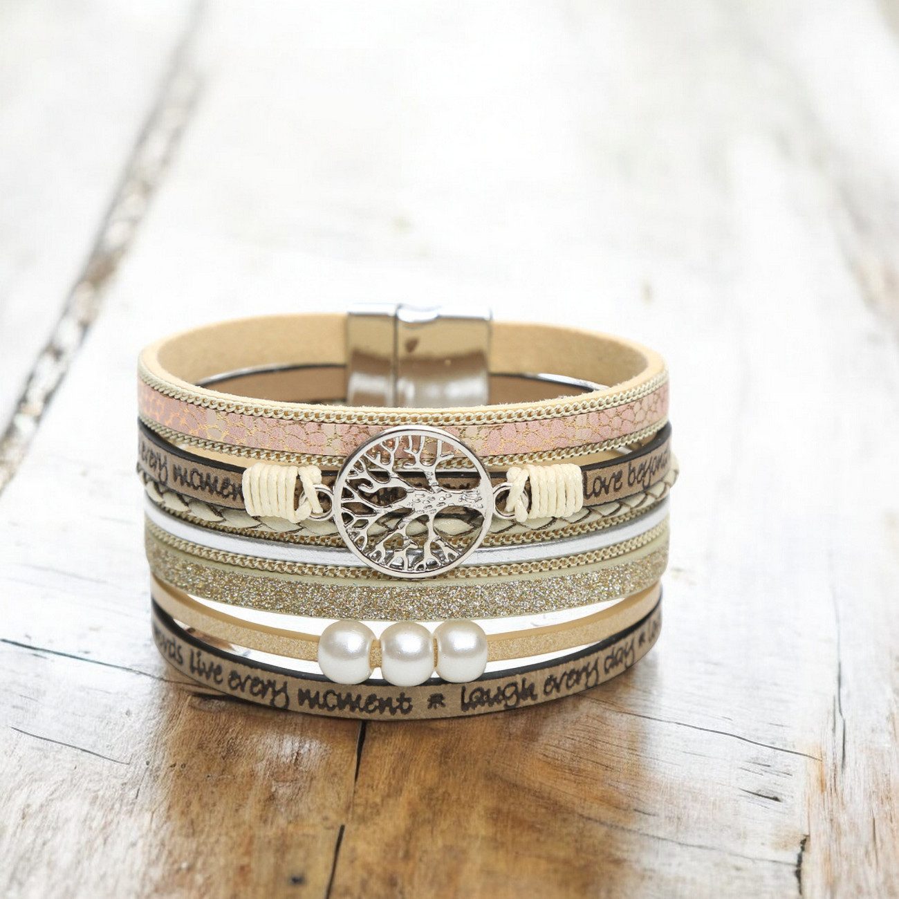 KARMA Armband Damen Wickelarmband mit Lebensbaum günstig online kaufen