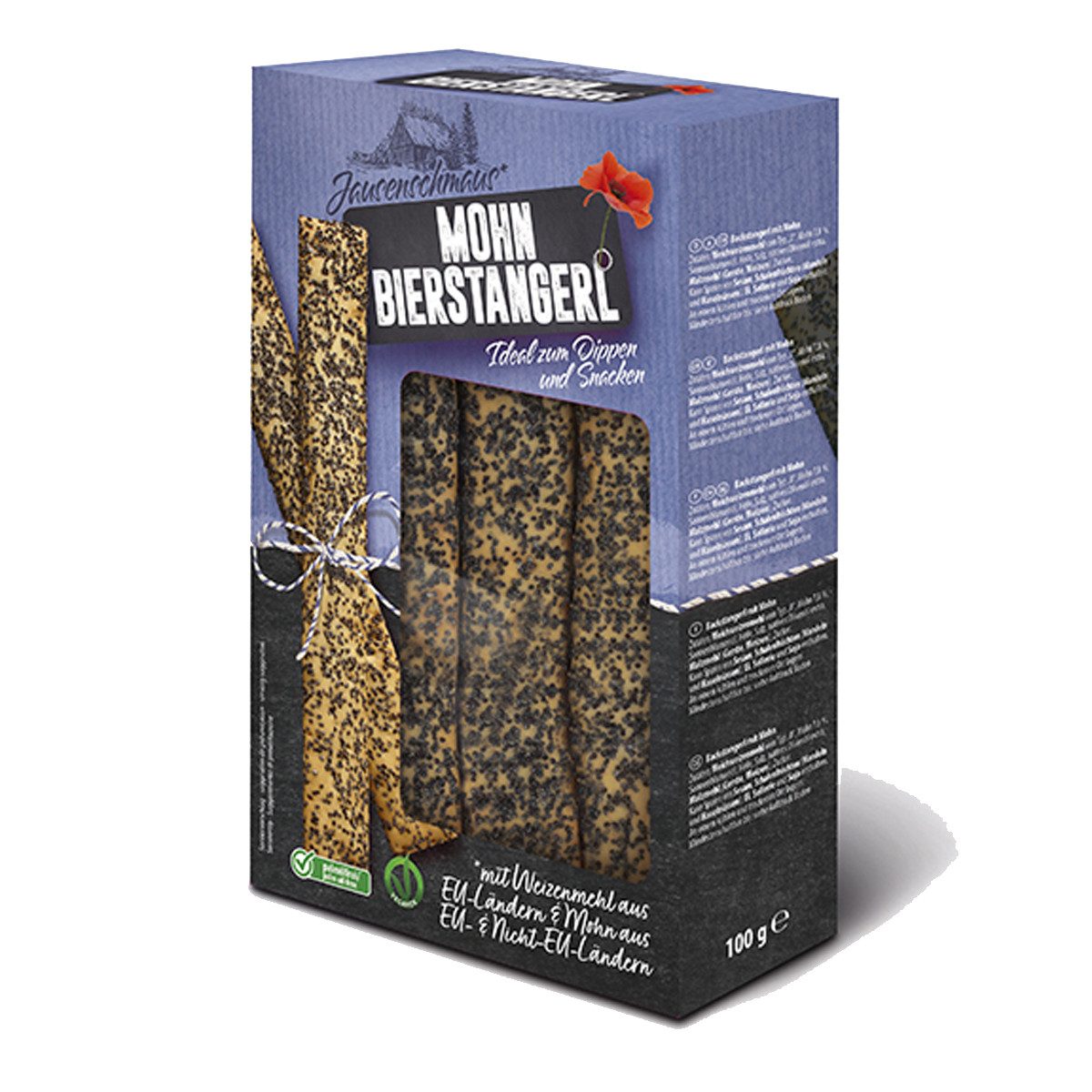 NAWARRA Knabberei, Jausenschmaus Bierstangerl Mohn mit echtem Mohn verfeinert 100g