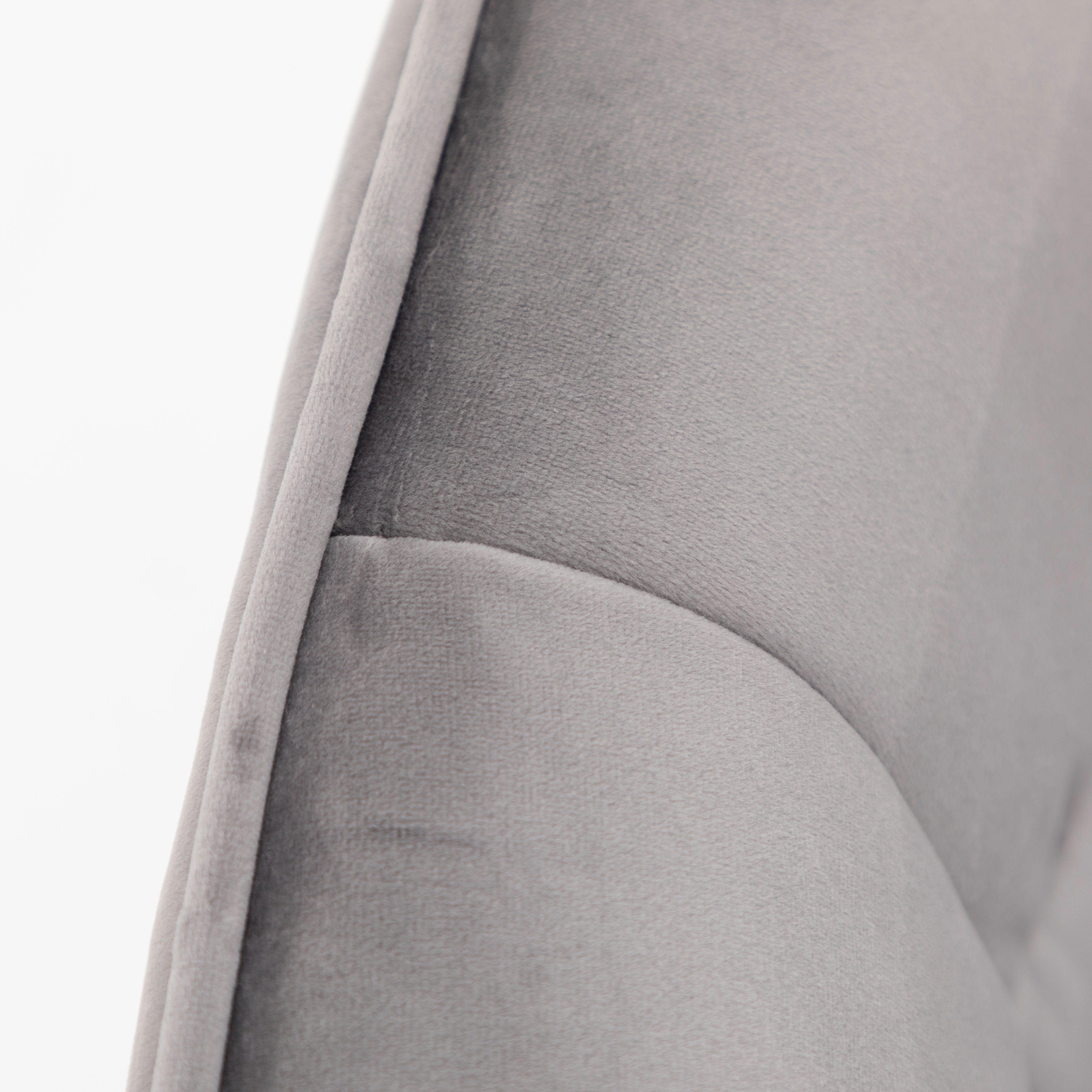 Ulife schwarze | St), 44×55×91cm Metallbeine,360° Samt, grau höhenverstellbar Bürostuhl Drehstuhl drehbar, mit aus (1 Beine