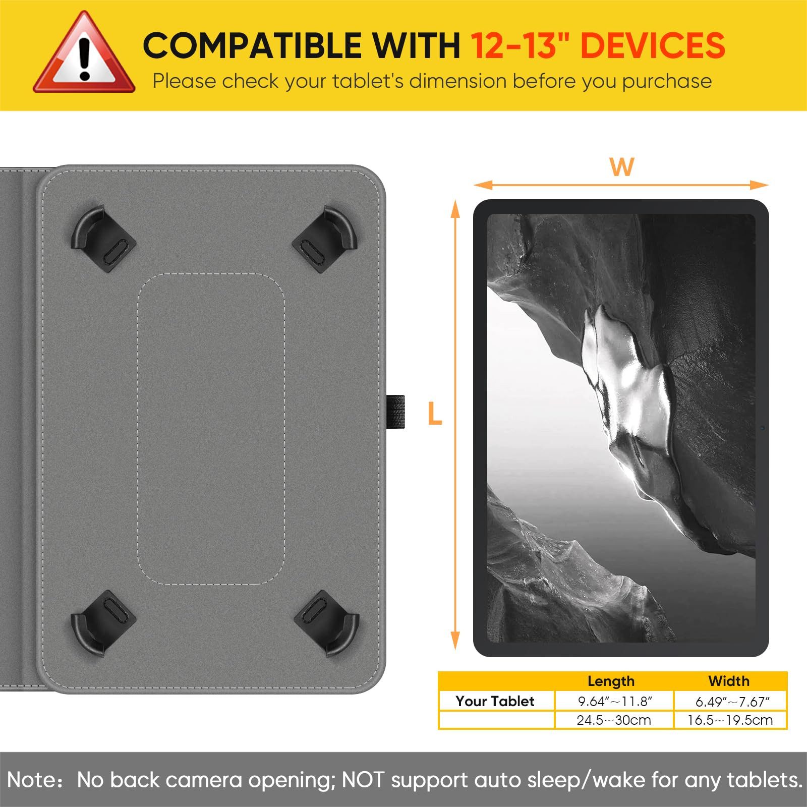 Fintie Tablet-Hülle Universal für TECLAST T65 MAX/DOOGEE Tab E3 Pro/Blackview 13 Zoll/Odea, /DOOGEE T36/T20/T40PRO/TECLAST T60Plus 12“-Universal für 12-13" Tablet