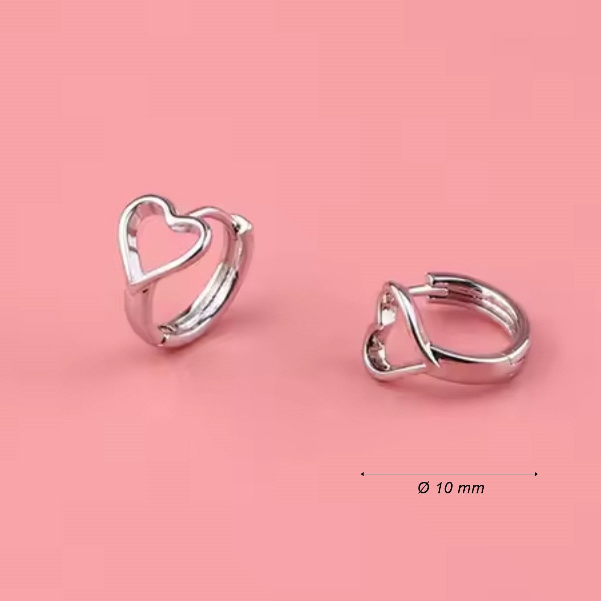 ELLAWIL Paar Creolen Herz Ohrschmuck kleine Ohrstecker Damenohrringe Creole günstig online kaufen