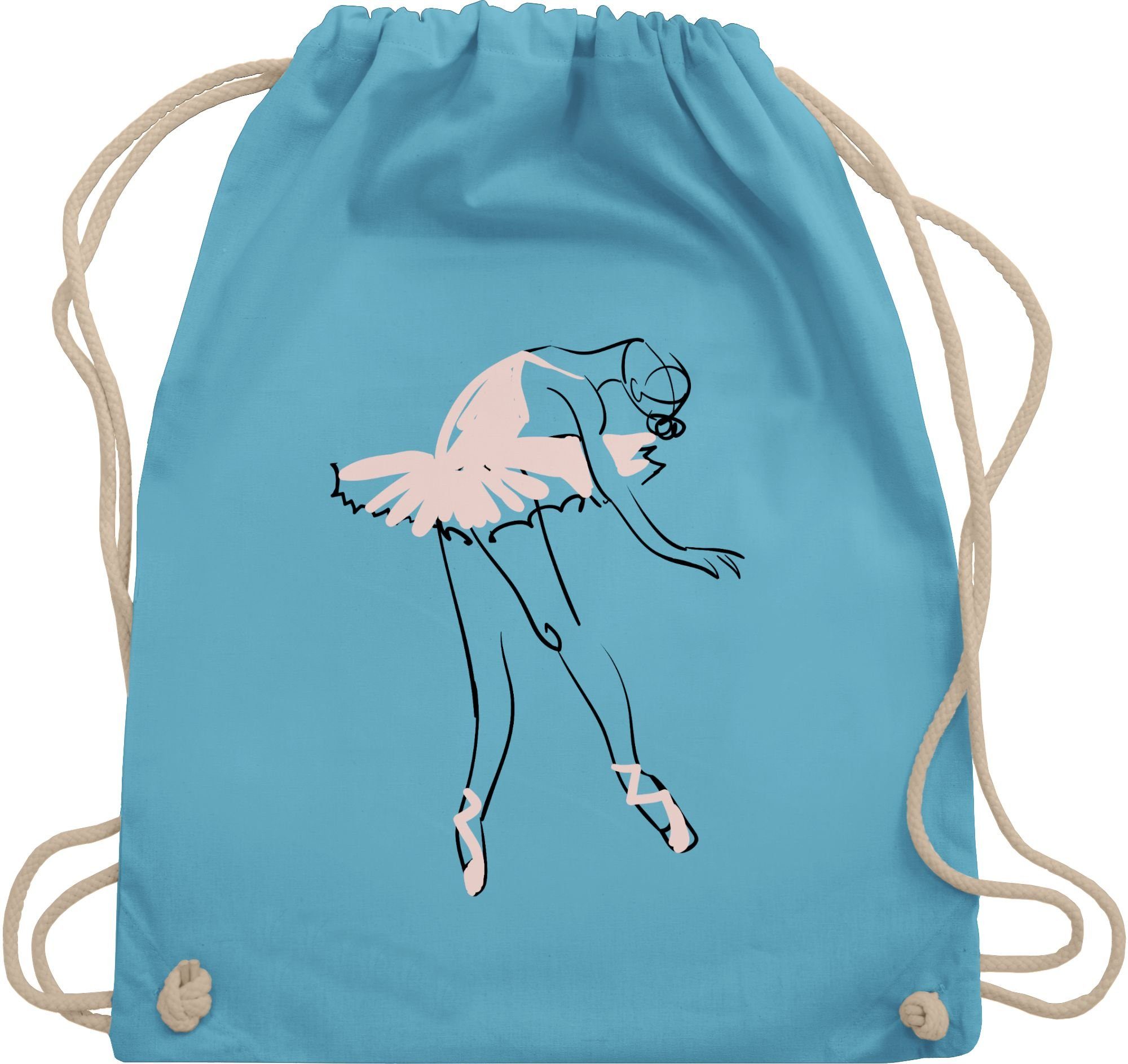 Ballerina, Geschenk Hellblau Turnbeutel Balletttänzerin Shirtracer 03 Tanzen