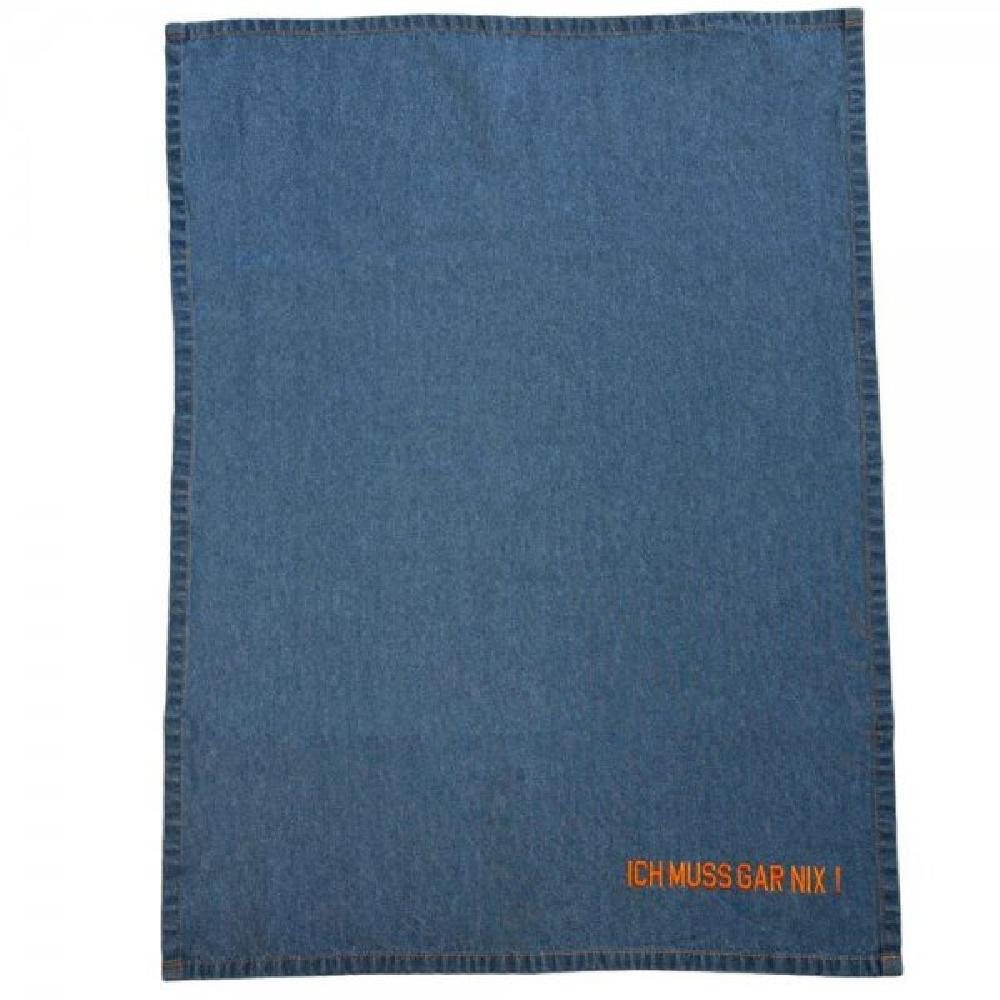 PAD Geschirrtuch Pad Geschirrtücher Denim Jeansstoff Ich muss gar Nix! Orange (2er-Set)