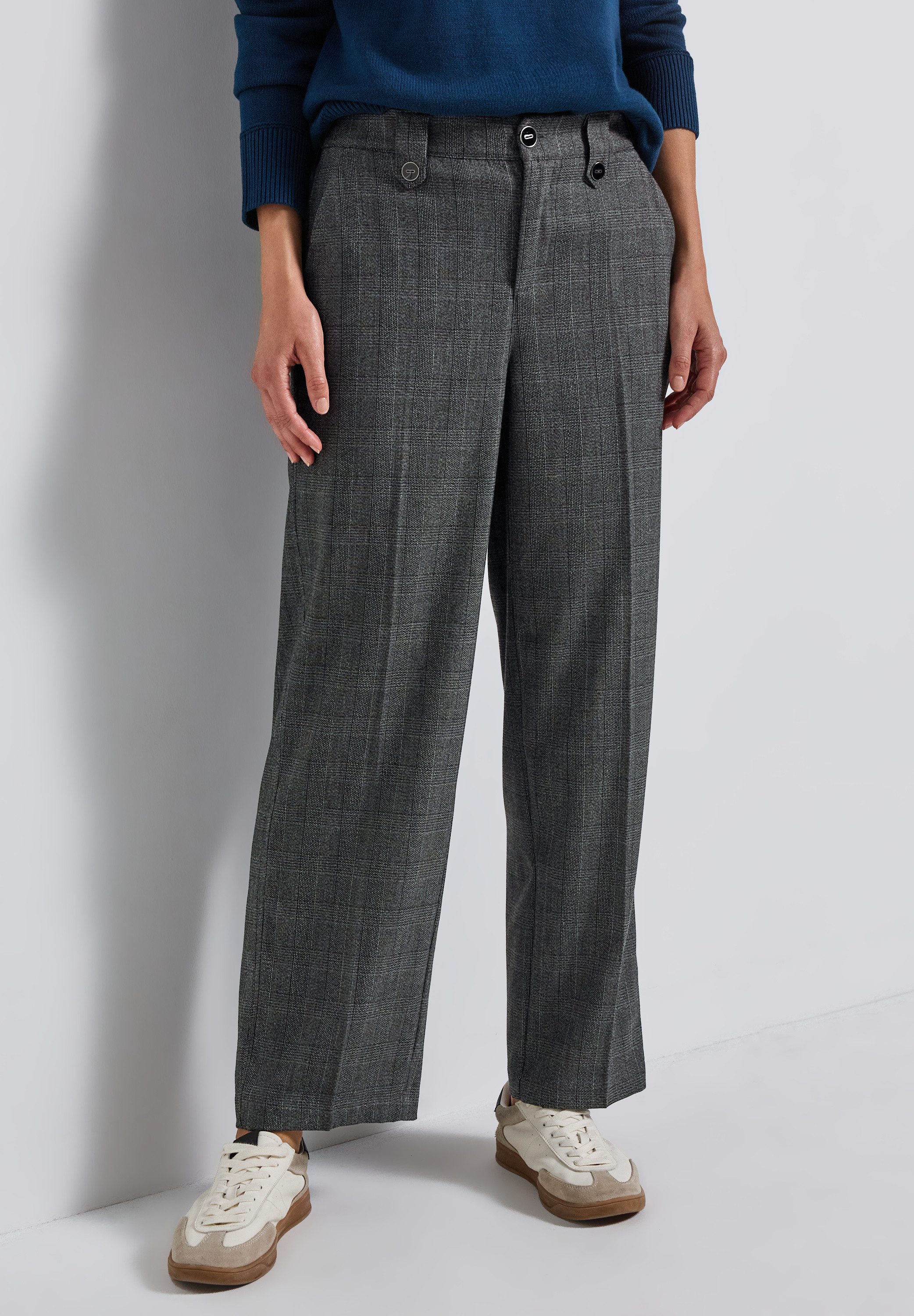 STREET ONE Stoffhose kariert, mit Viskose und Stretch günstig online kaufen