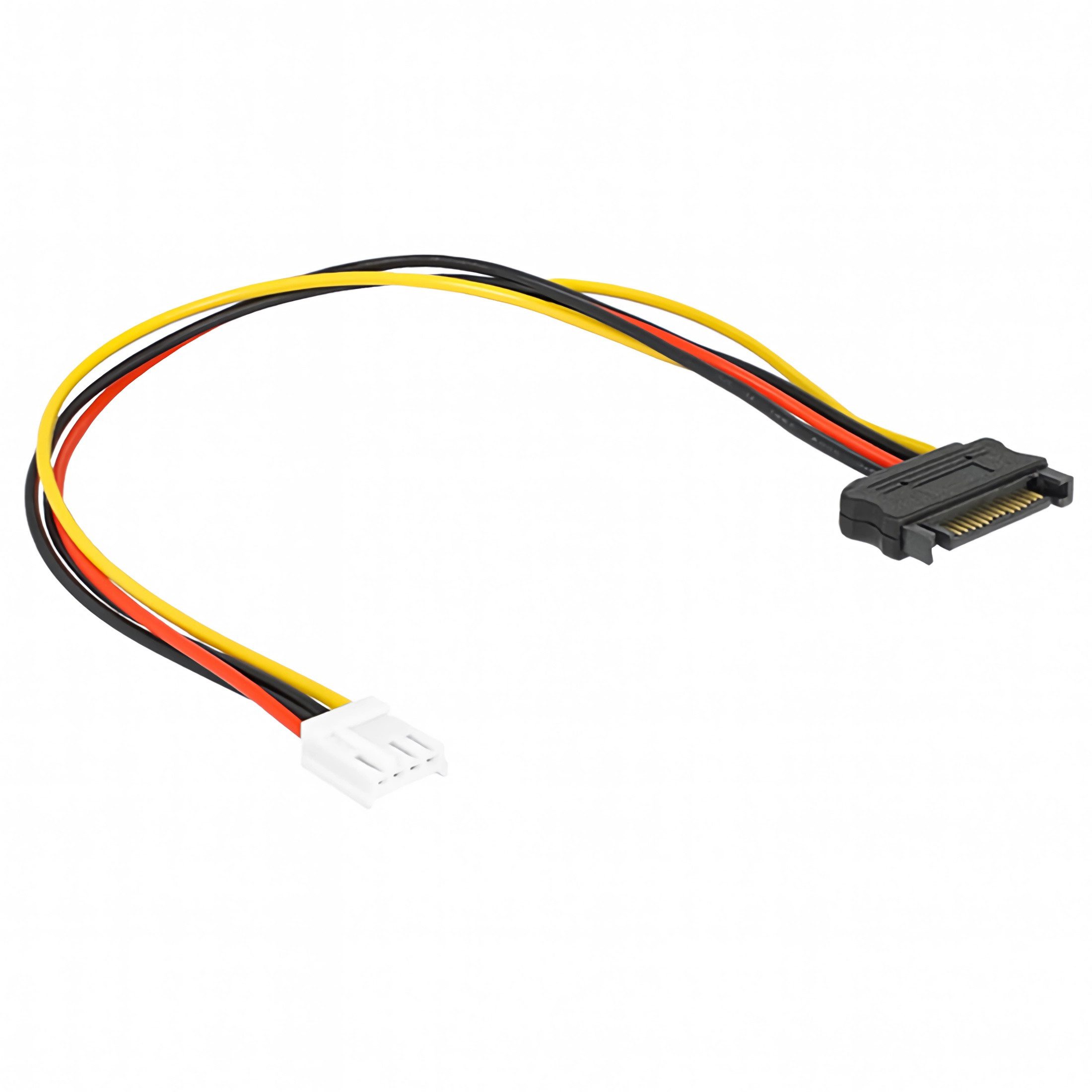 Bolwins Q39 SATA-15pin auf Floppy-4pin Stromadapter 18cm Kabel für PC Netzteil Computer-Kabel, SATA 15 Pin Stecker, 4 Pin Floppy (Mini-Stecker) Buchse (18 cm), Kompakter SATA auf Floppy Stromadapter, ideal für Retro-PC Systeme