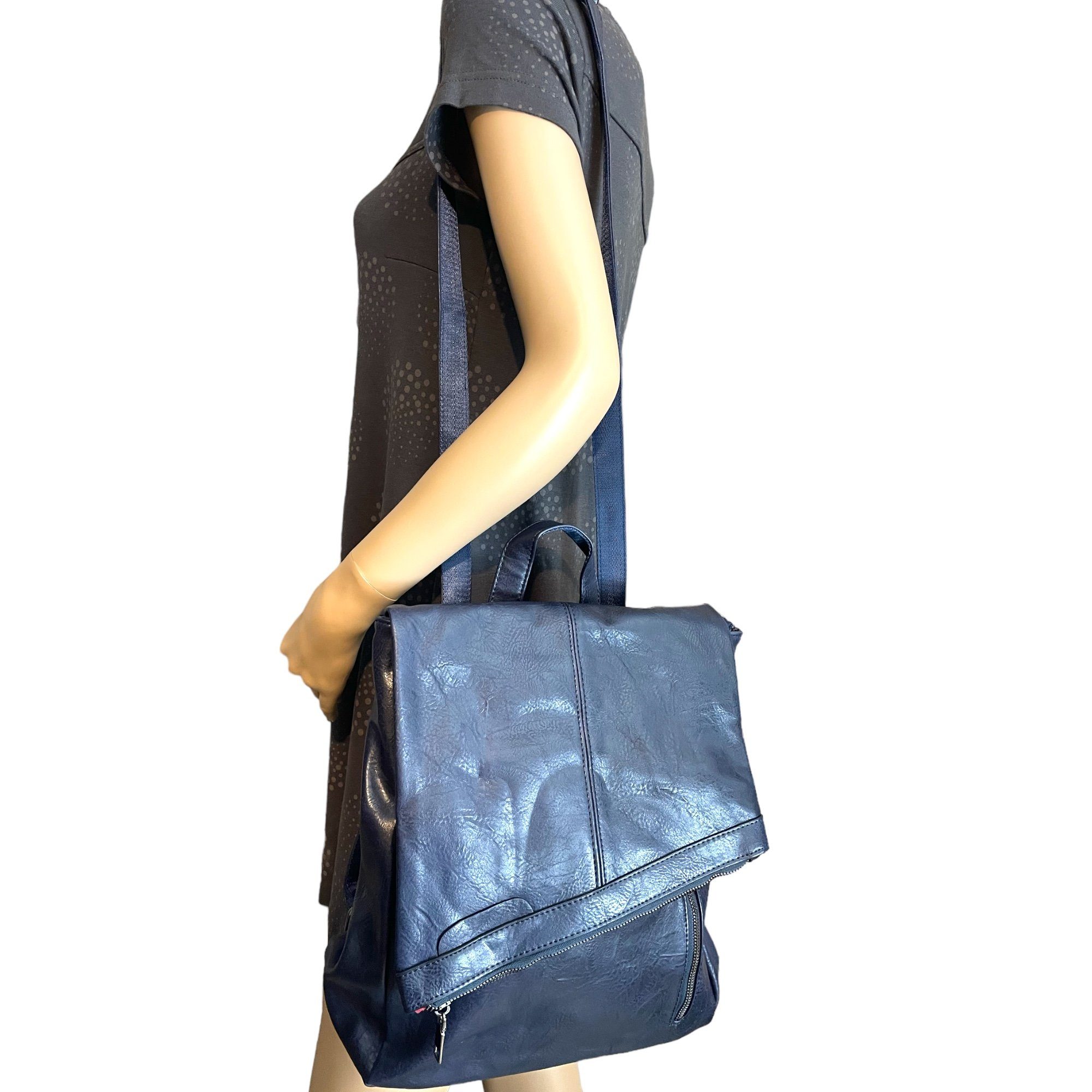 Taschen4life Rucksack 2in1 Rucksack & Umhängetasche in Einem 9200-17, Damen Rucksacktasche, viele Fächer, schnell umbaubar