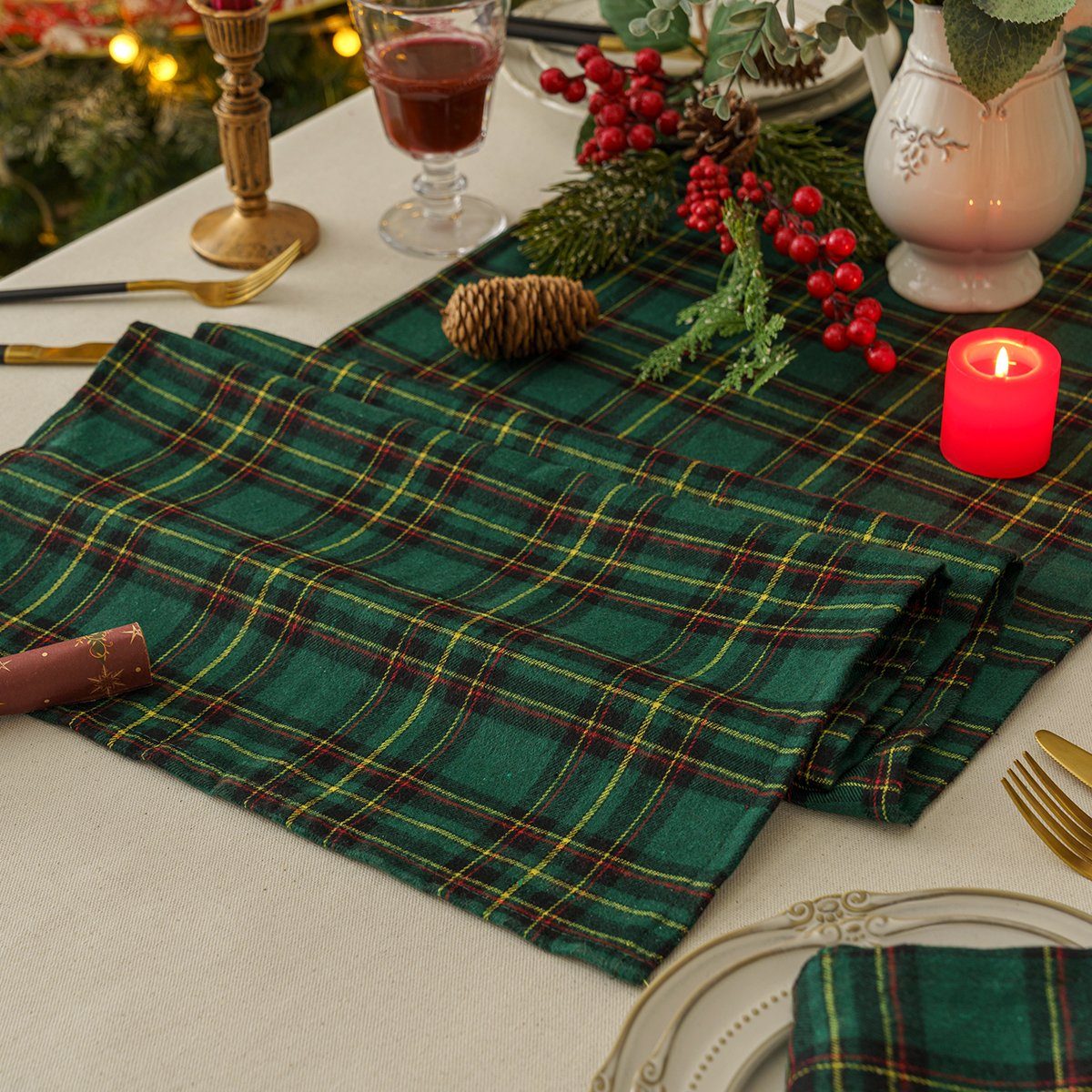 Sunicol Tischdecke Weihnachten Tischdecke, Rot Tischläufer günstig online kaufen