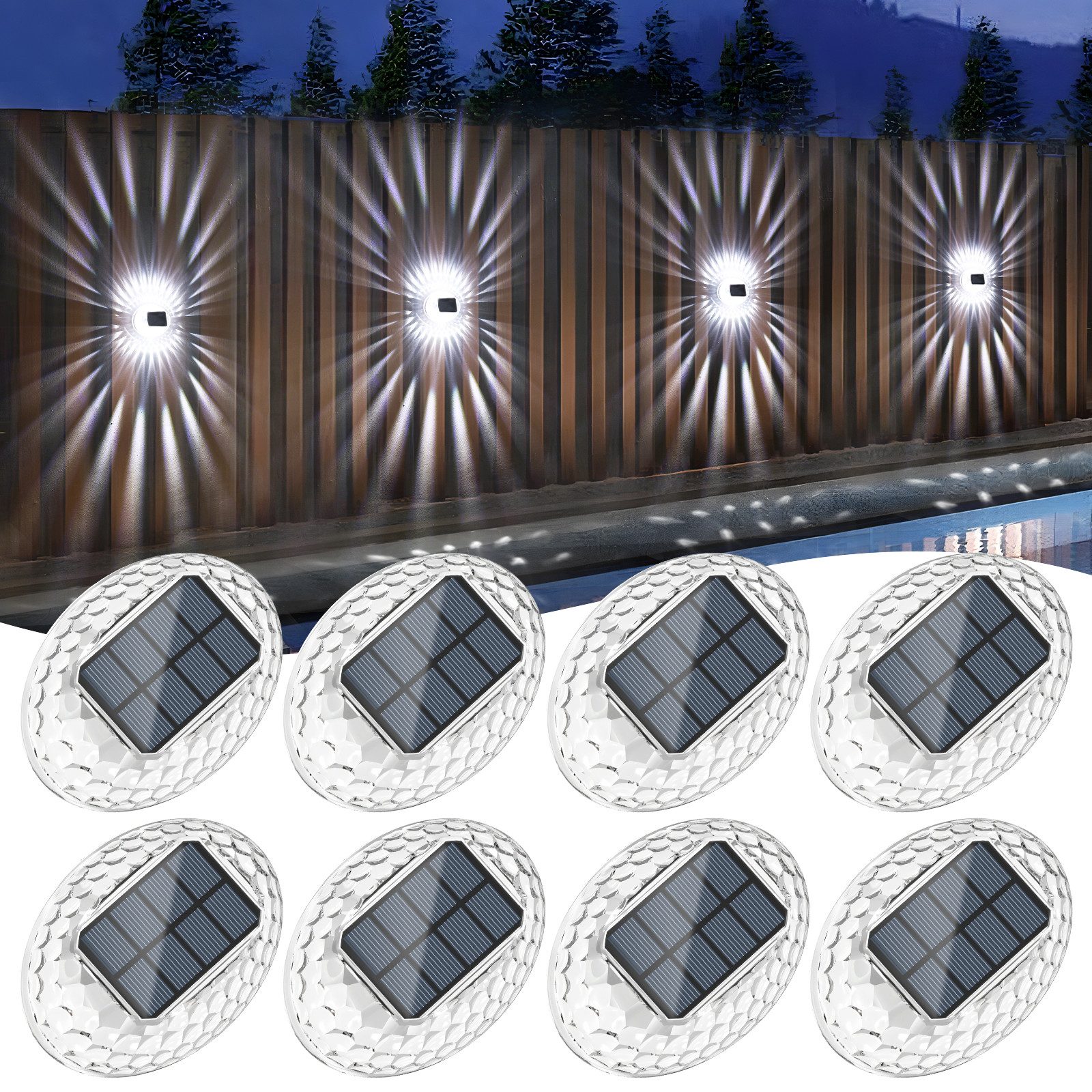 Elegear LED Solarleuchte 4/8Pack Solar Wandleuchte günstig online kaufen