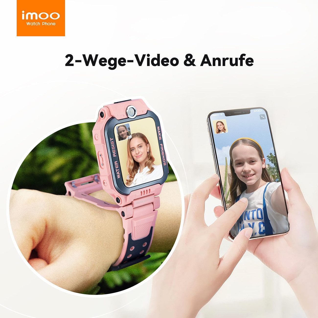 imoo Z7 Smartwatch, Kindersmartwatch, Video- und Sprachanrufe, IPX8 wasserdicht