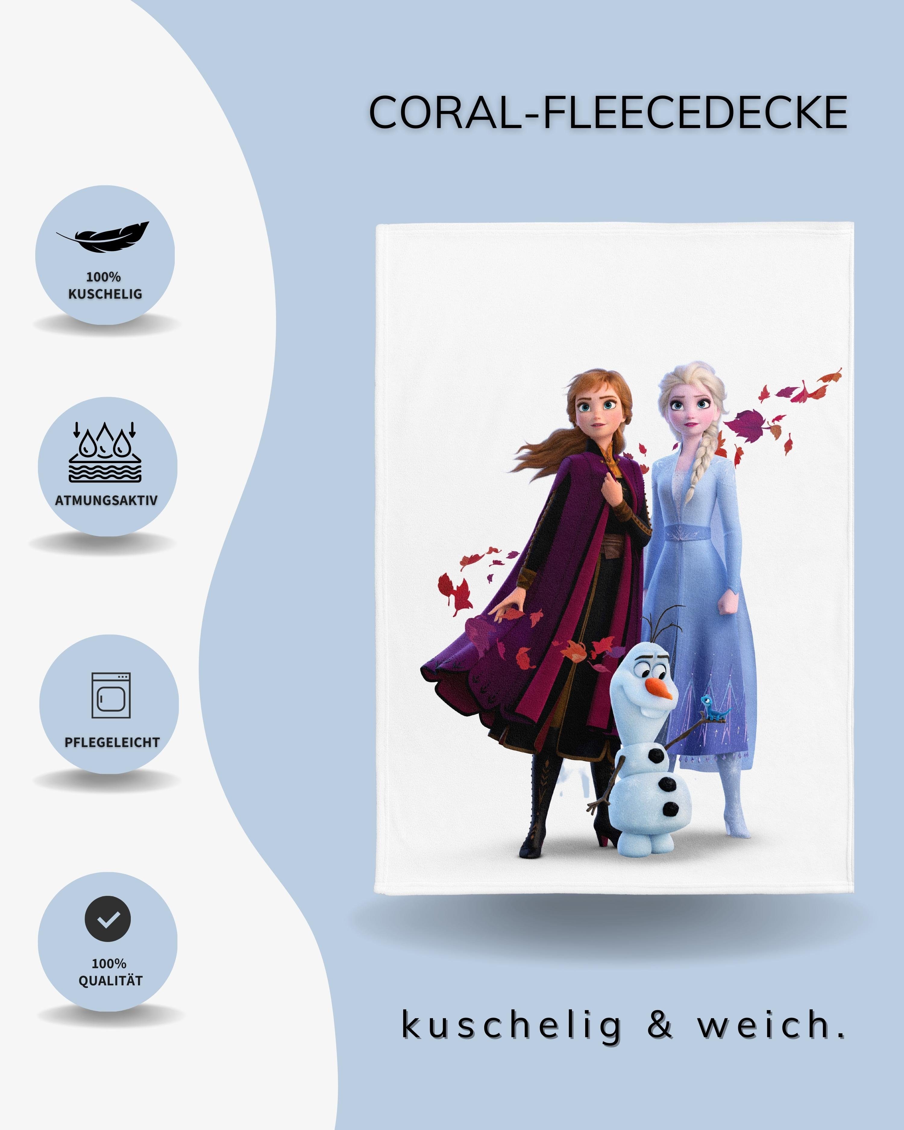 Kinderdecke Eiskönigin Disney 130x170 cm, weich günstig online kaufen